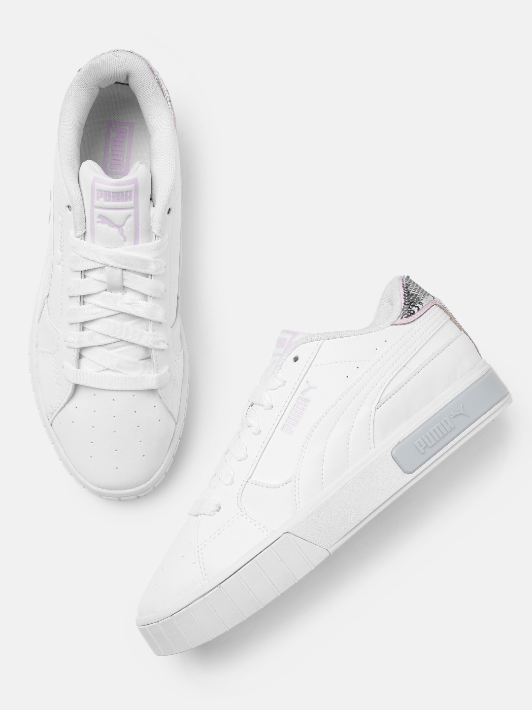 

Puma Women Perforated Sneakers with Sequin Detail, White