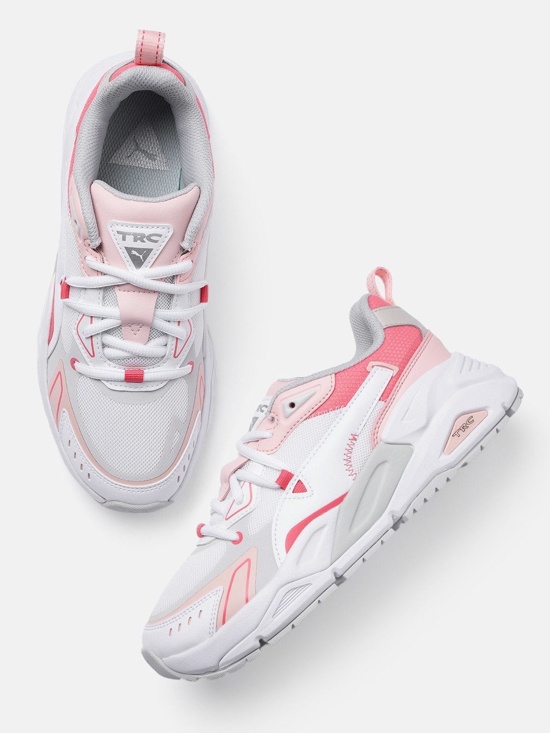 

Puma Women Colourblocked Leather Sneakers, White