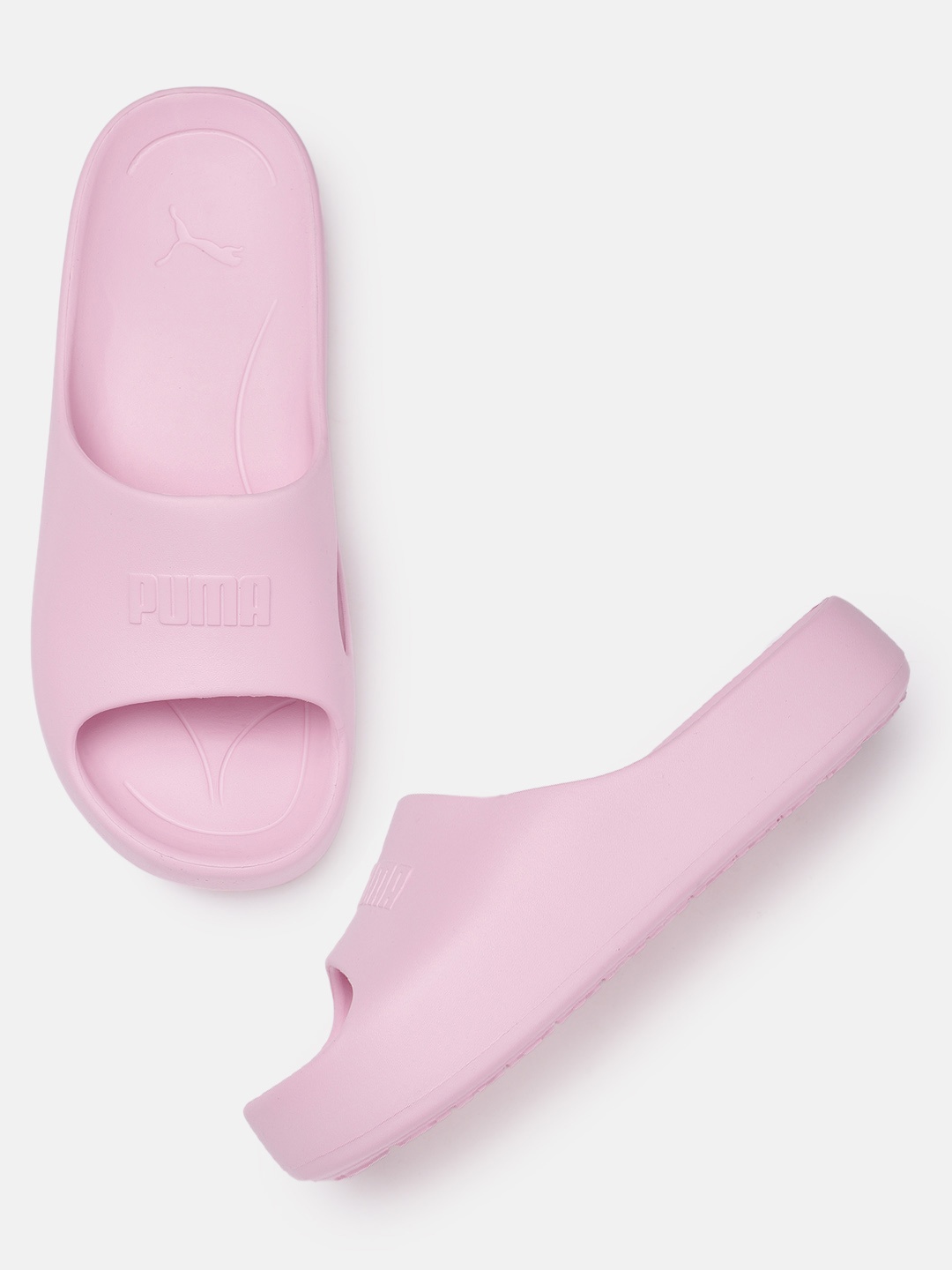 

Puma Women Brand Logo Embossed Shibusa Sliders, Pink