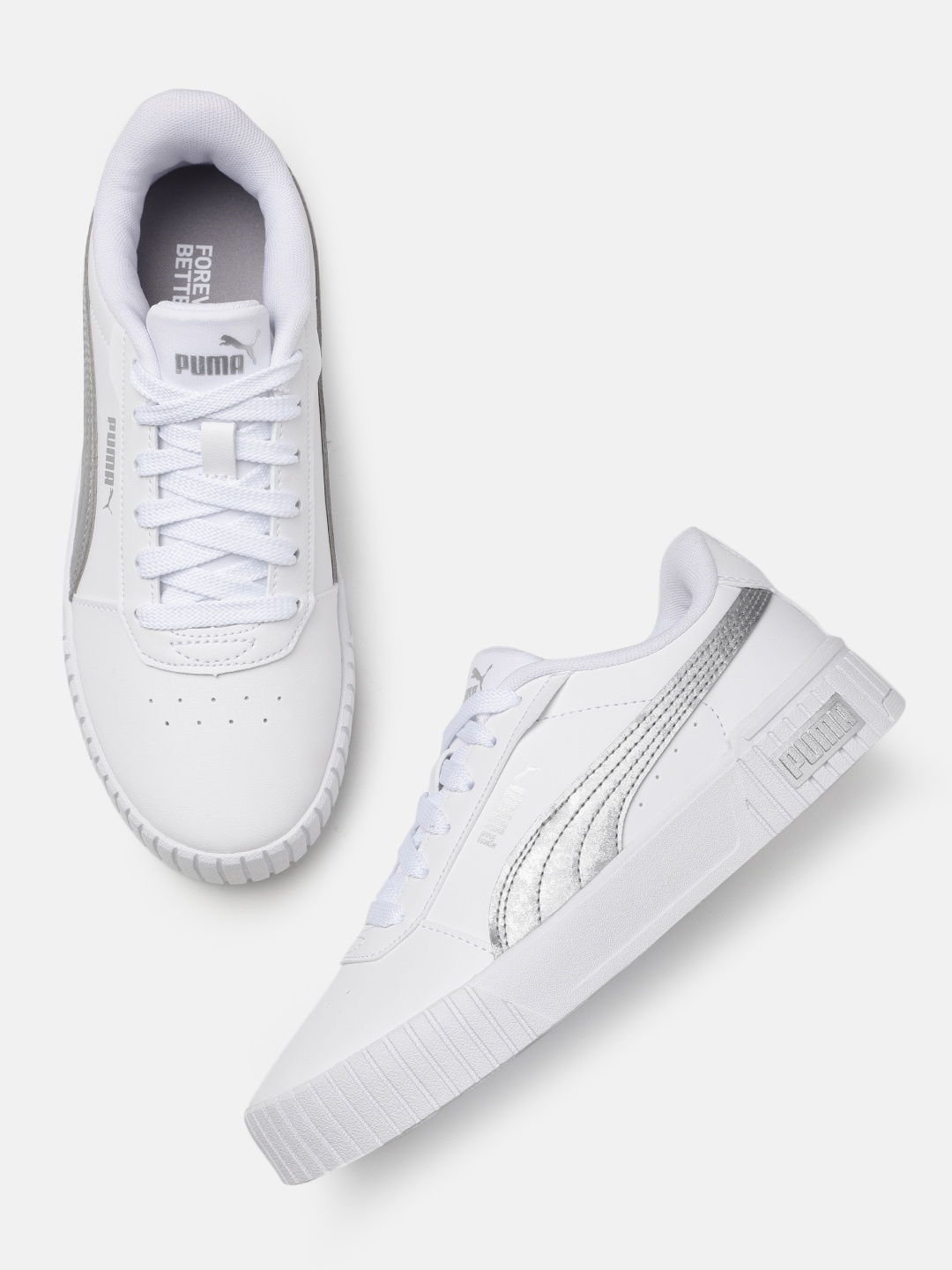 

Puma Women Carina 2.0 Space Metallics Sustainable Sneakers, White