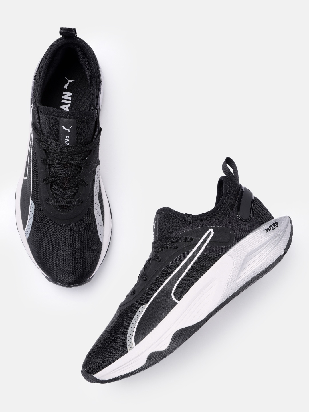 

Puma Women Striped PWR XX Nitro Training Or Gym Shoes, Black