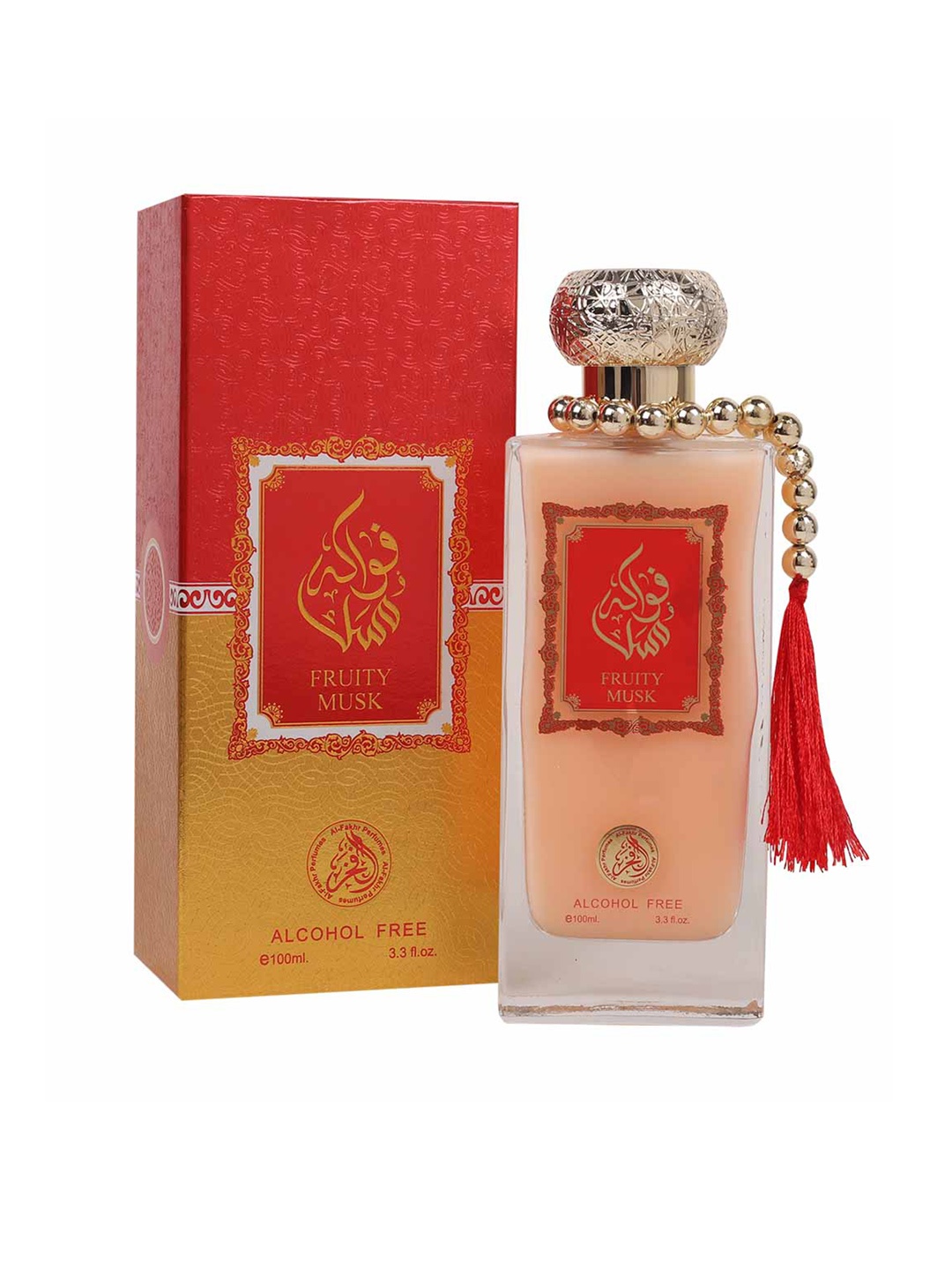 

Al-Fakhr Perfumes Men Fruity Musk Soothing & Long-Lasting Perfume 100 ml, Red