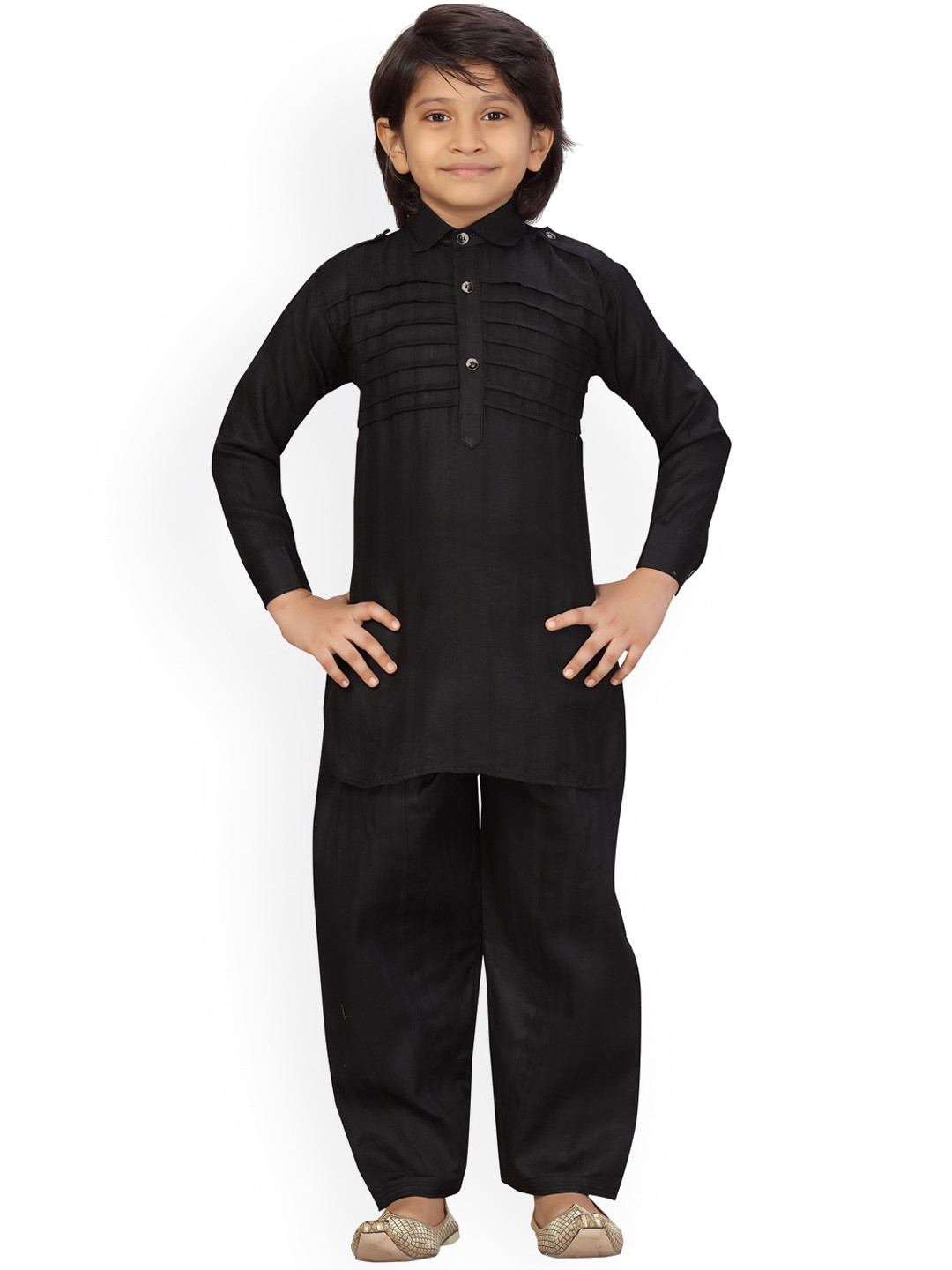 

Aarika Boys Pure Cotton Kurta with Pyjamas, Black