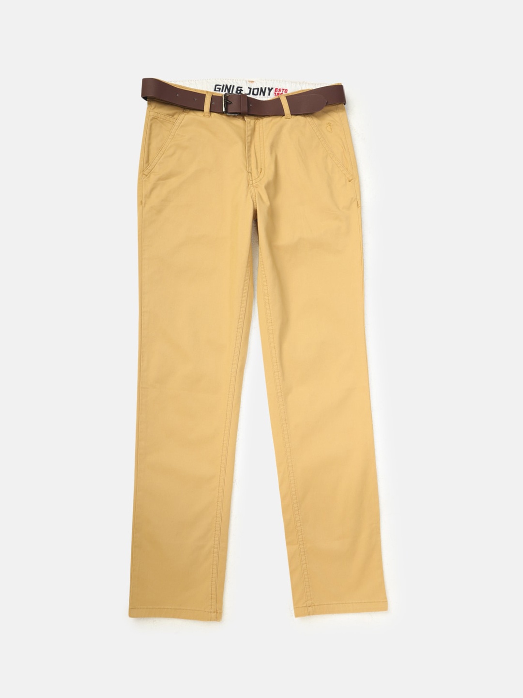 

Gini and Jony Boys Regular Fit Cotton Trousers, Khaki