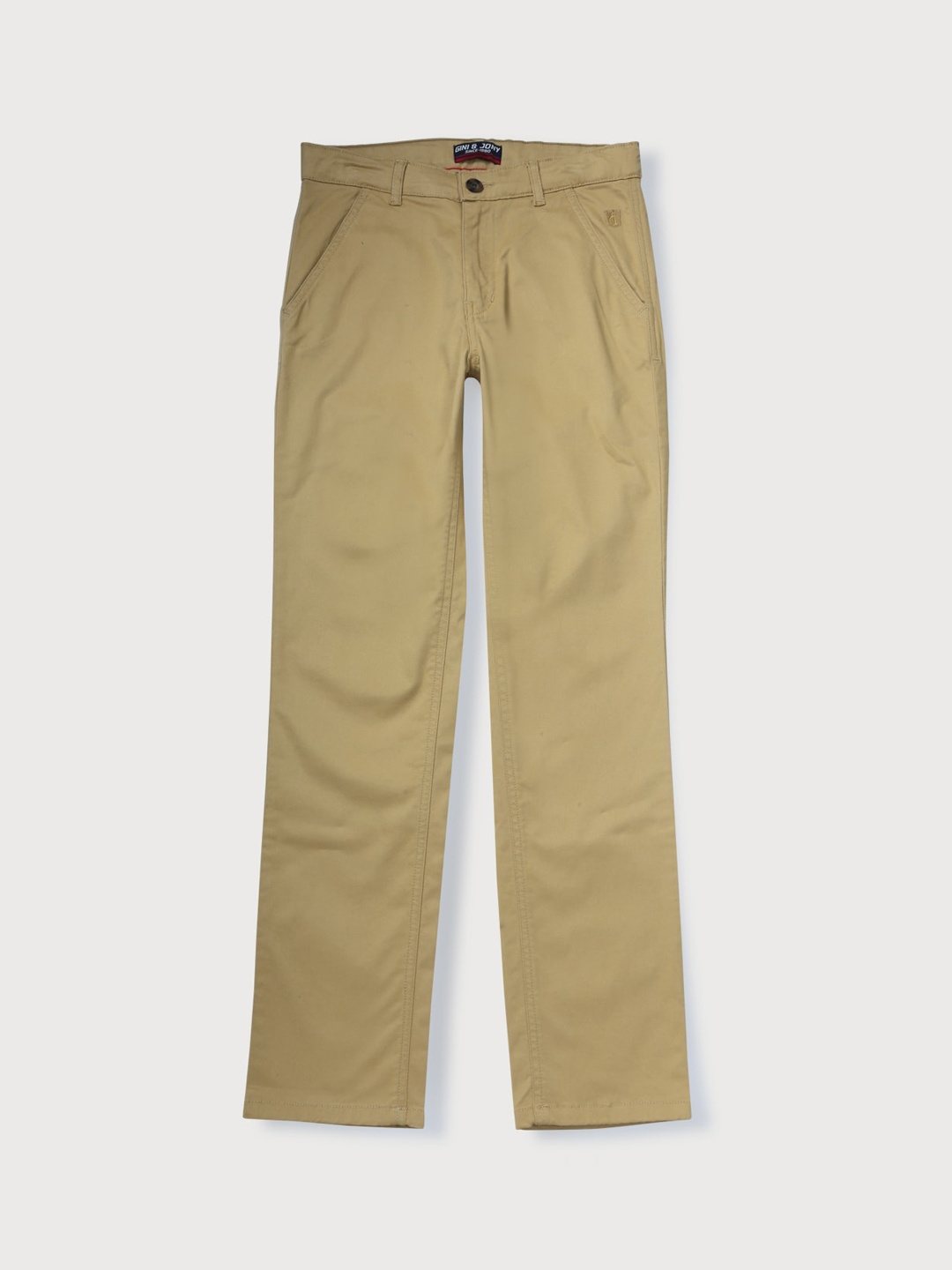 

Gini and Jony Kids Boys Solid Chinos Trousers, Khaki