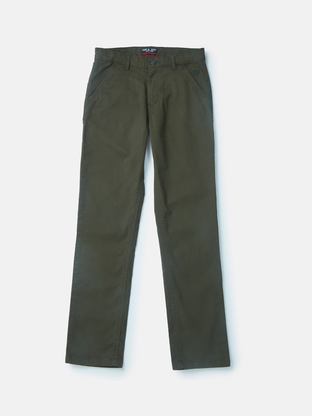 

Gini and Jony Kids Boys Cotton Chinos Trousers, Olive