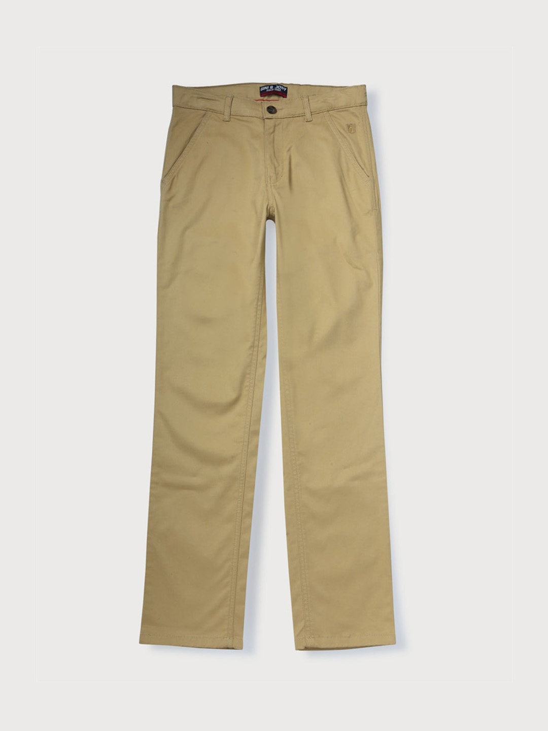 

Gini and Jony Boys Solid Chinos Trouser, Khaki