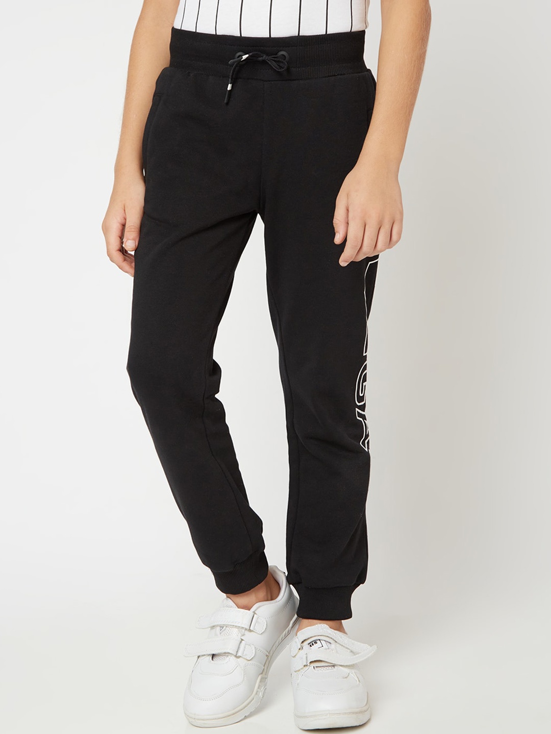

GAS Boys Printed Cotton Joggers, Black