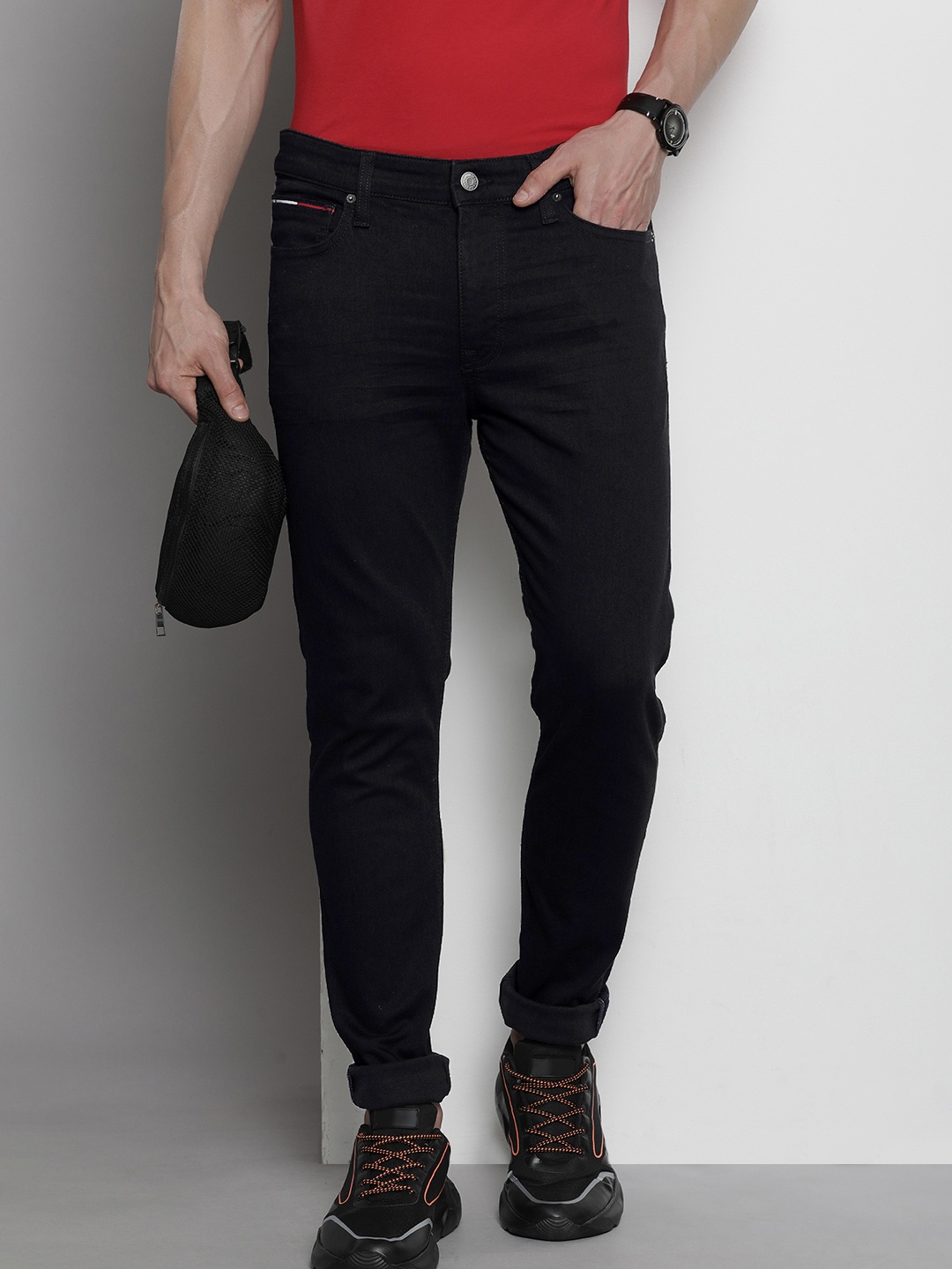 

Tommy Hilfiger Men Skinny Fit Stretchable Jeans, Black