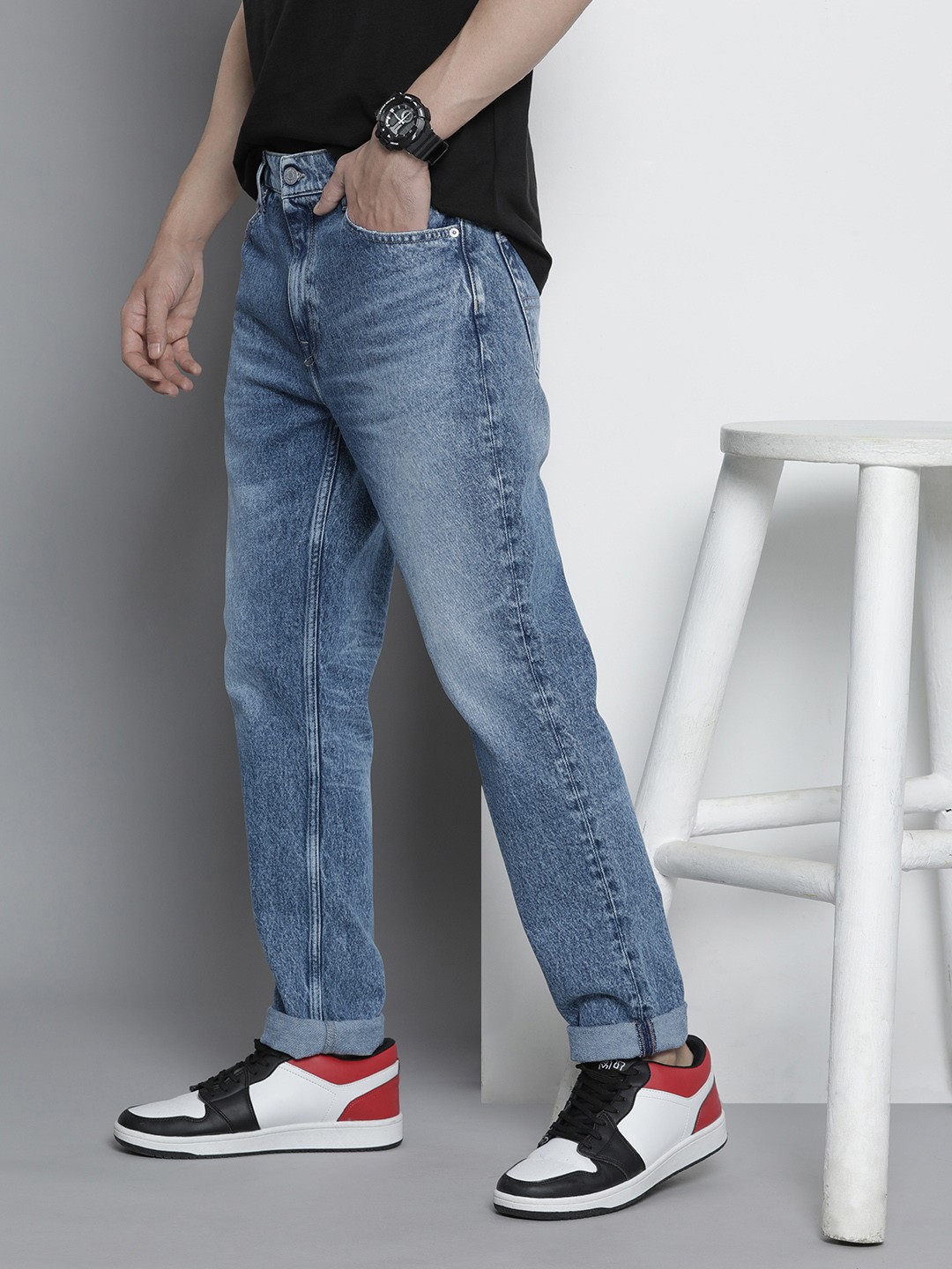

Tommy Hilfiger Men Heavy Fade Stretchable Jeans, Blue