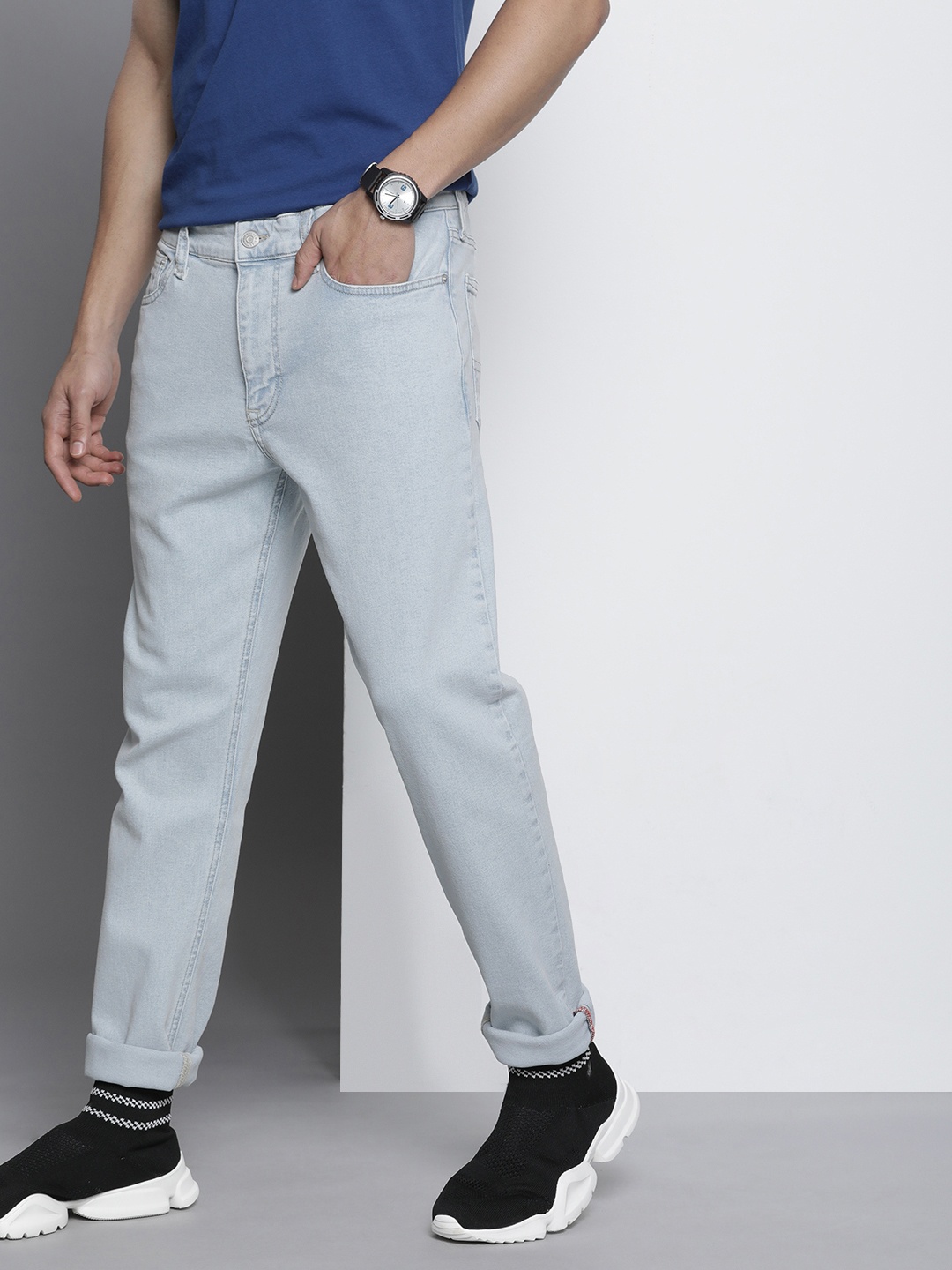 

Tommy Hilfiger Men Simon Skinny Fit Heavy Fade Stretchable Jeans, Blue