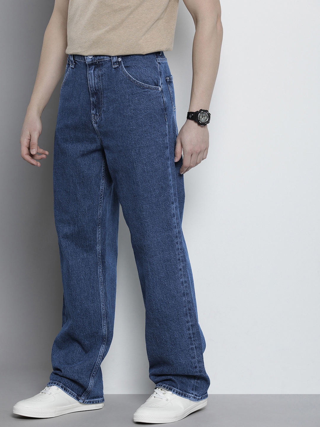 

Tommy Hilfiger Men Mid-Rise Dad Fit Baggy Jeans, Navy blue