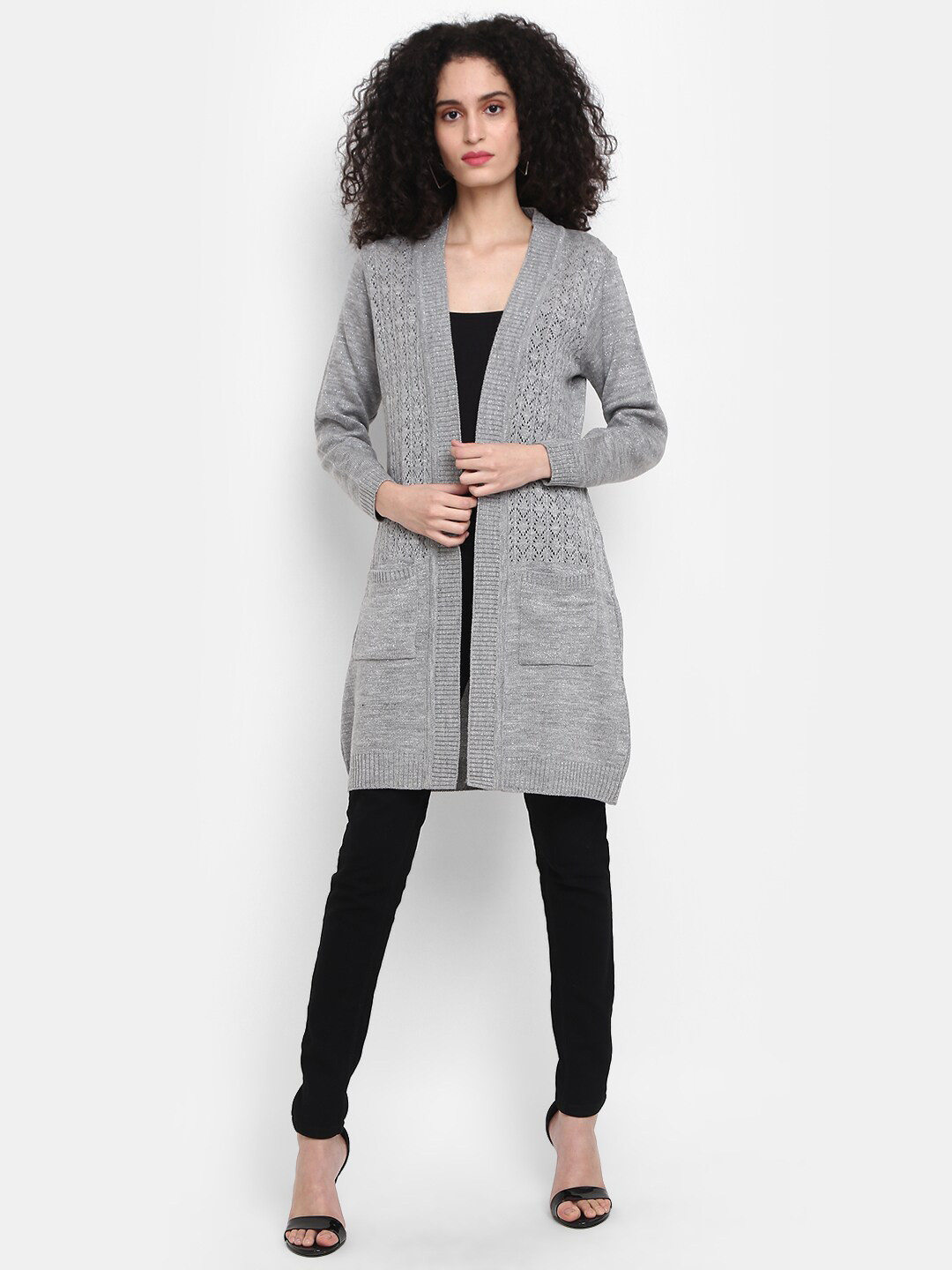 

V-Mart Women Longline Cardigan Sweater, Grey