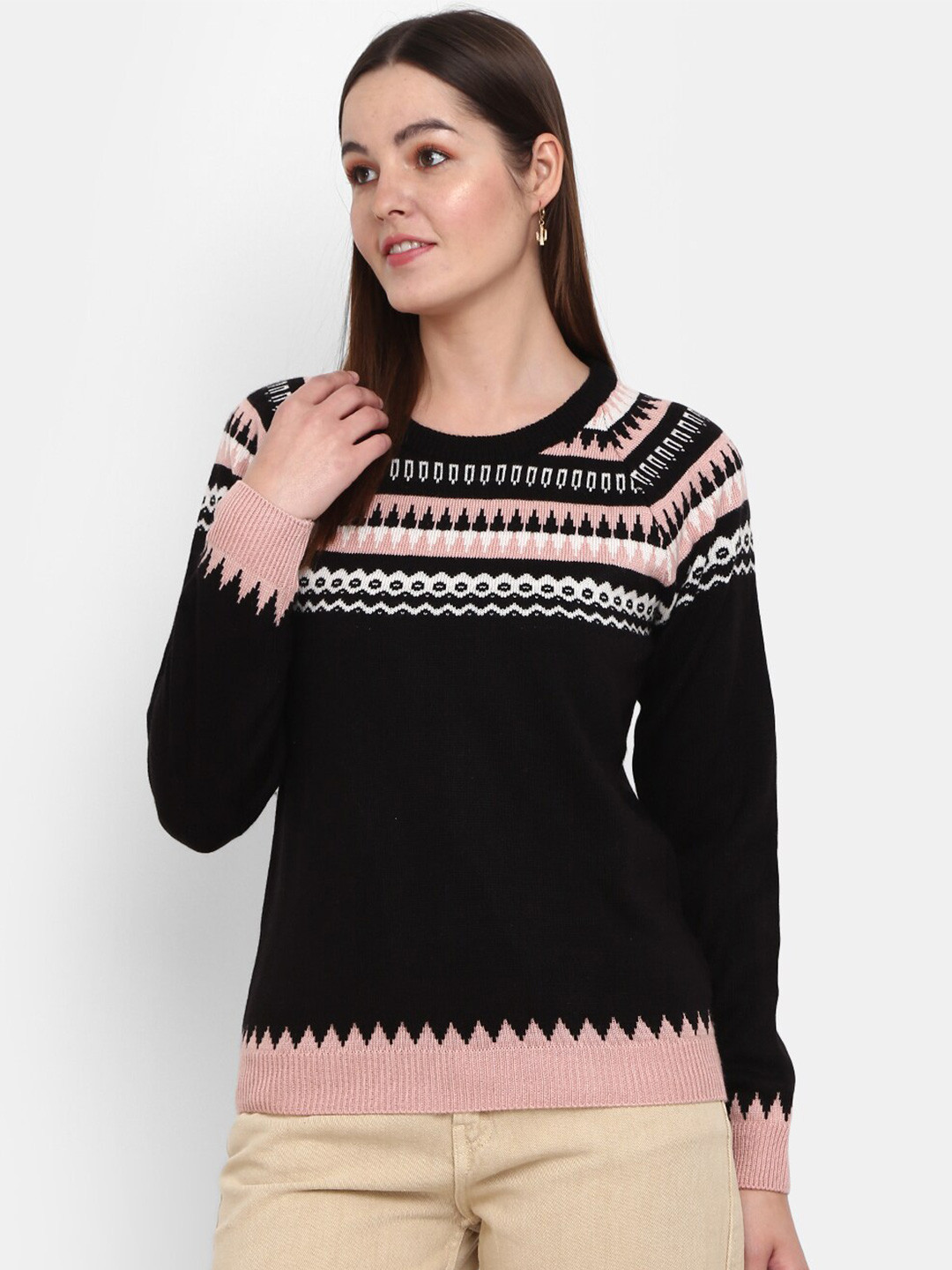 

V-Mart Women Printed Sweatshirt, Black