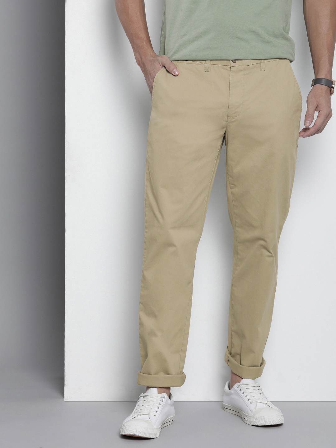 

Tommy Hilfiger Men Mid-Rise Regular Fit Chinos, Beige