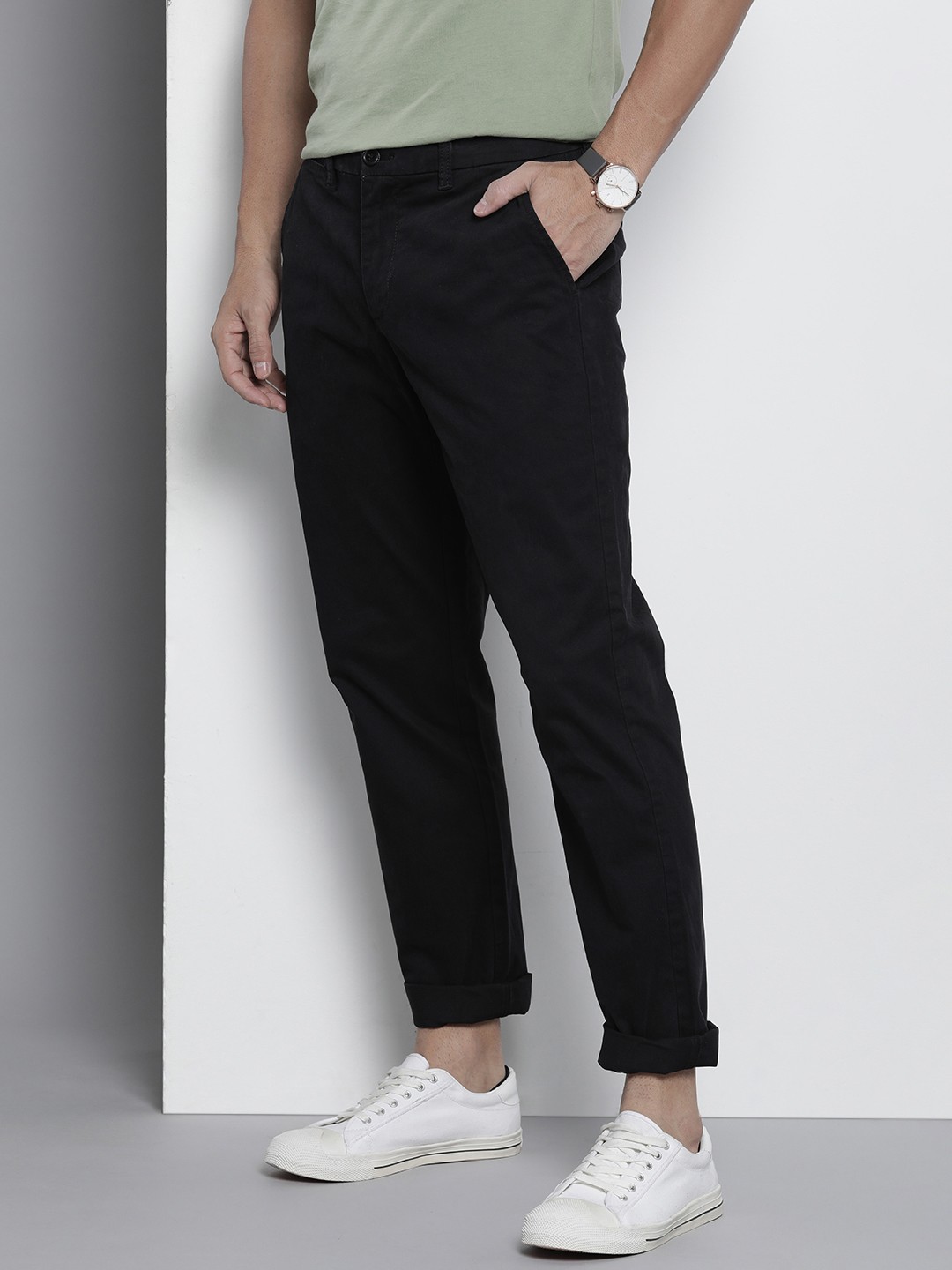 

Tommy Hilfiger Men Mid-Rise Regular Fit Chinos, Black