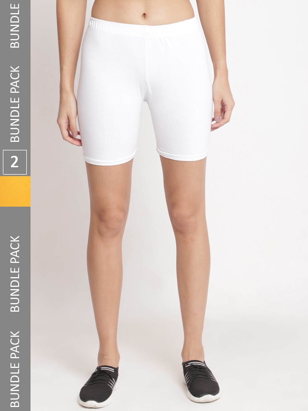 

Jinfo Women Pack Of 2 Cycling Sports Shorts, White