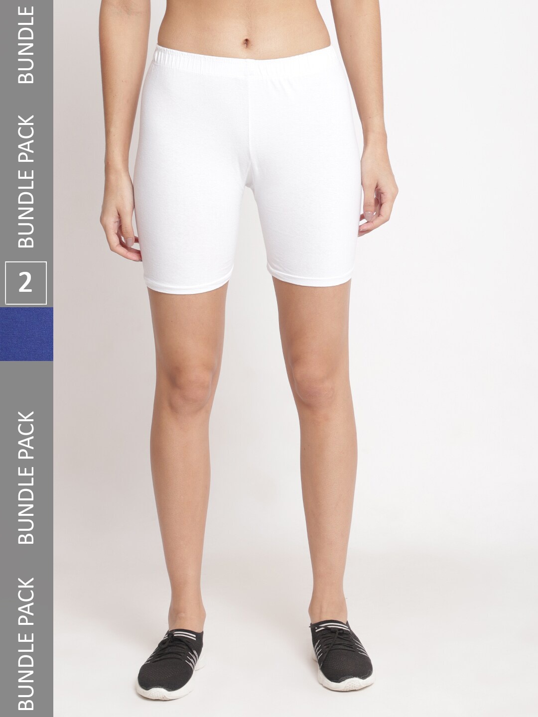 

Jinfo Women Pack Of 2 Cycling Sports Shorts, White