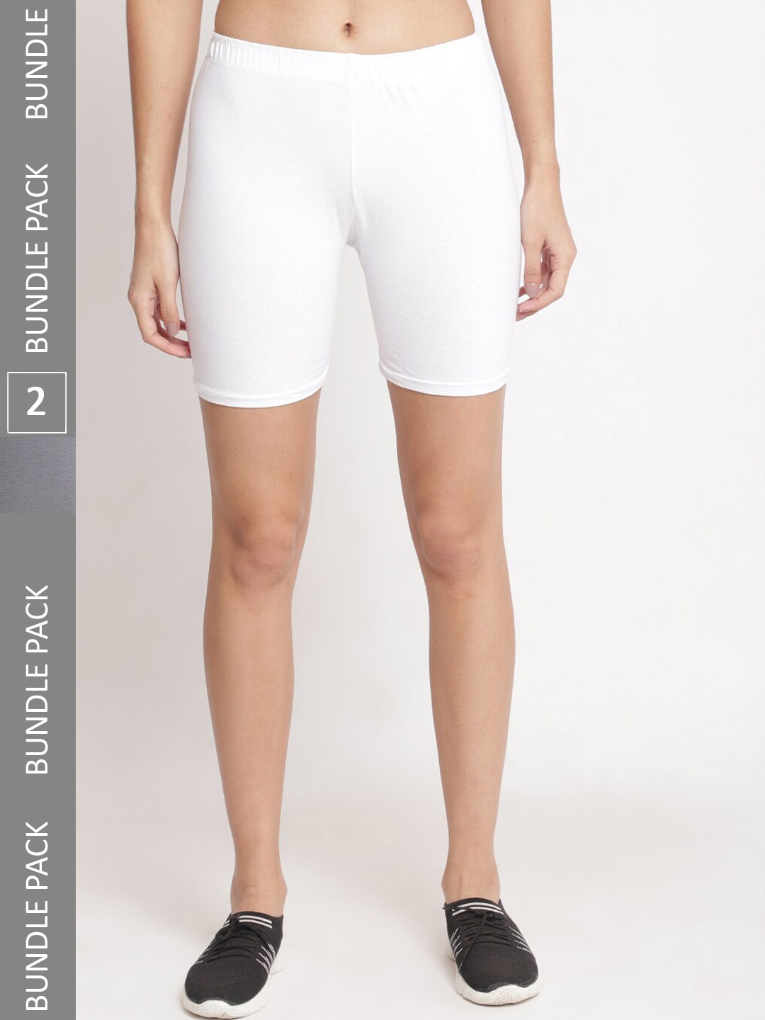 

Jinfo Women Pack Of 2 Cycling Sports Shorts, White