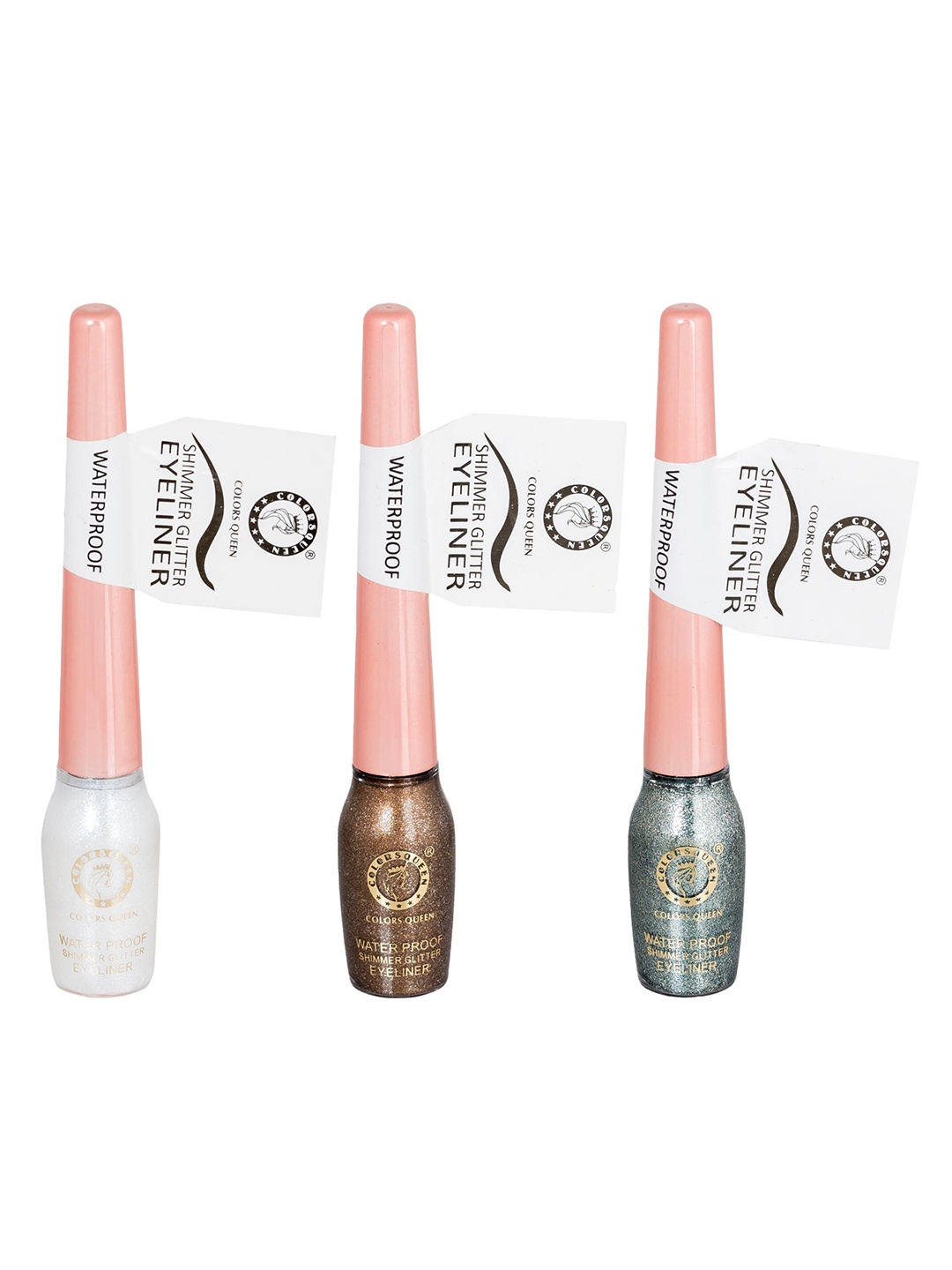 

Colors Queen Set Of 3 Waterproof Shimmer Glitter Eyeliner - 5 ml Each, Silver