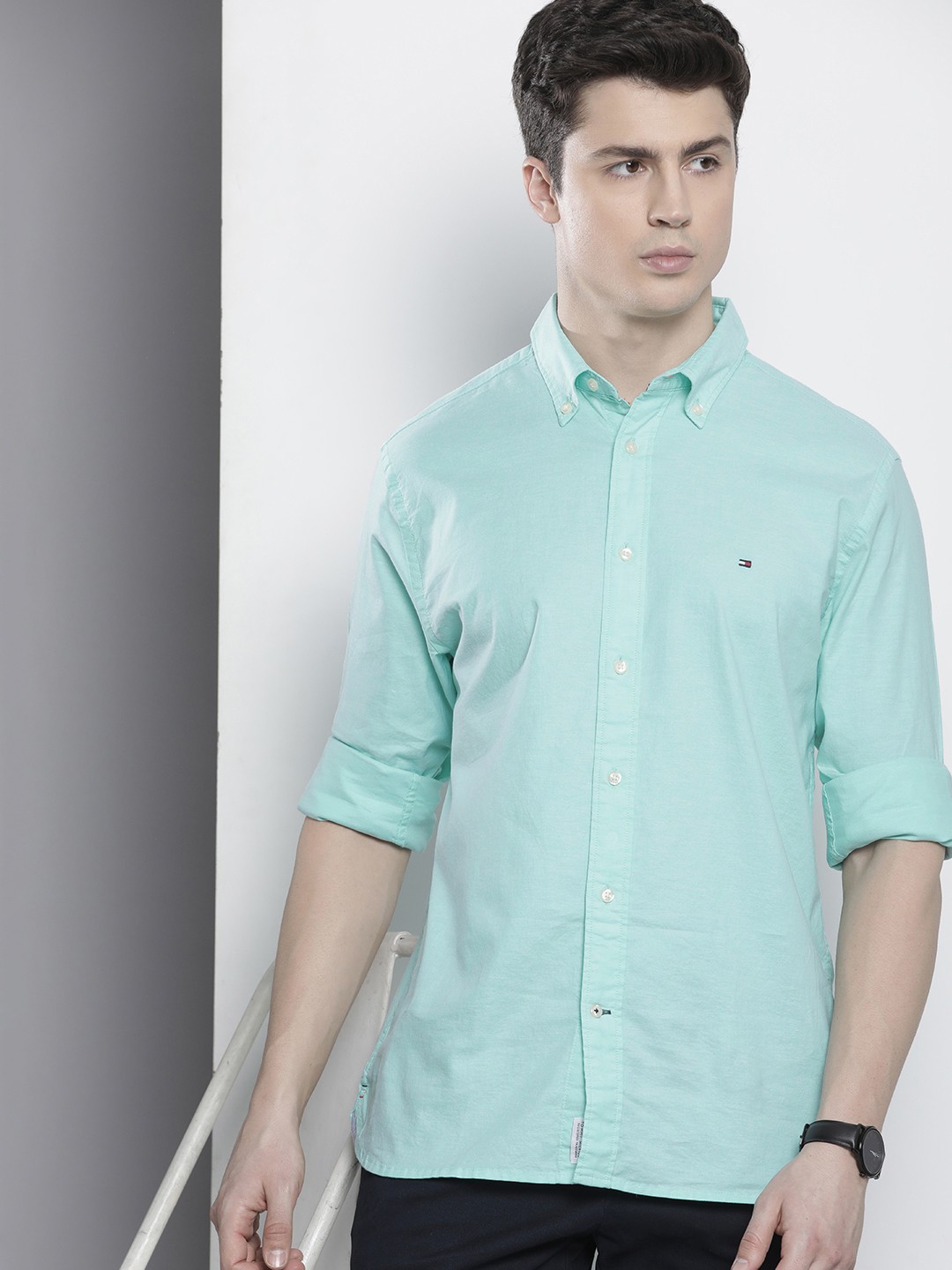 

Tommy Hilfiger Solid FLEX OXFORD RF SHIRT Casual Shirt, Sea green