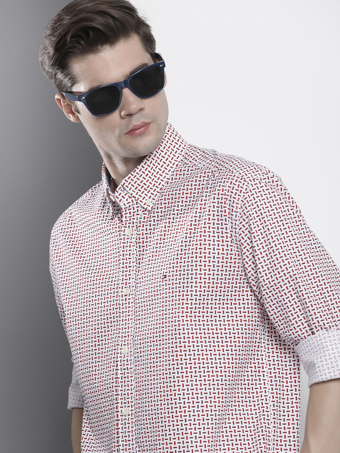 

Tommy Hilfiger Geometric Printed Casual Shirt, White