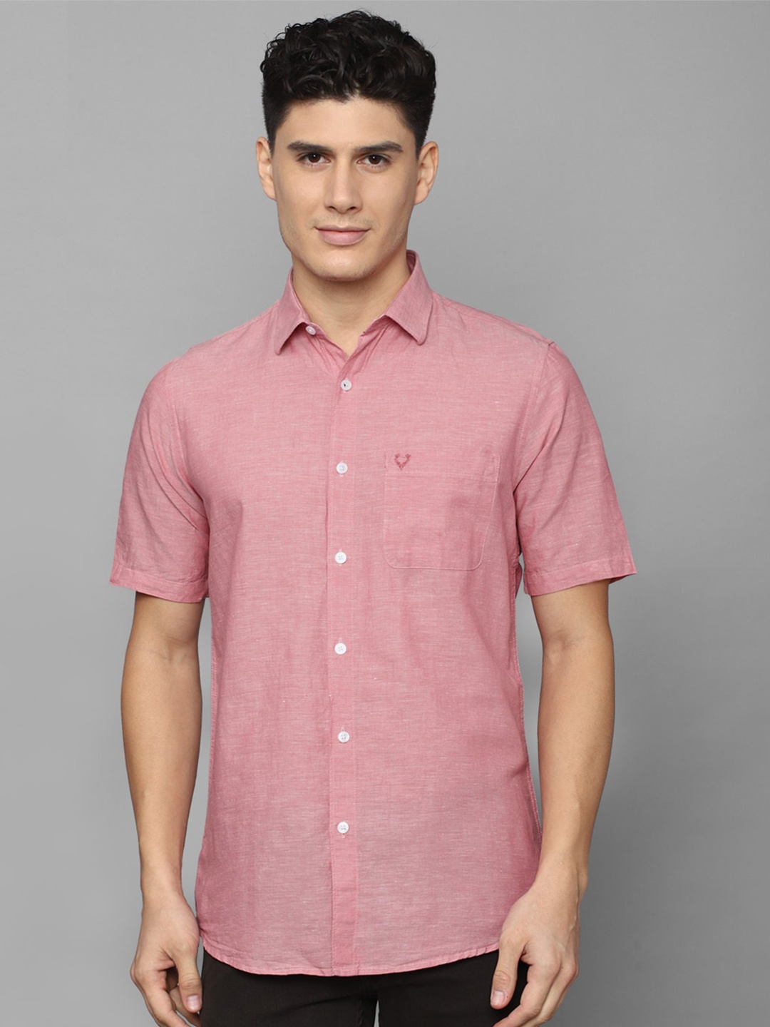 

Allen Solly Men Cotton Slim Fit Casual Shirt, Pink