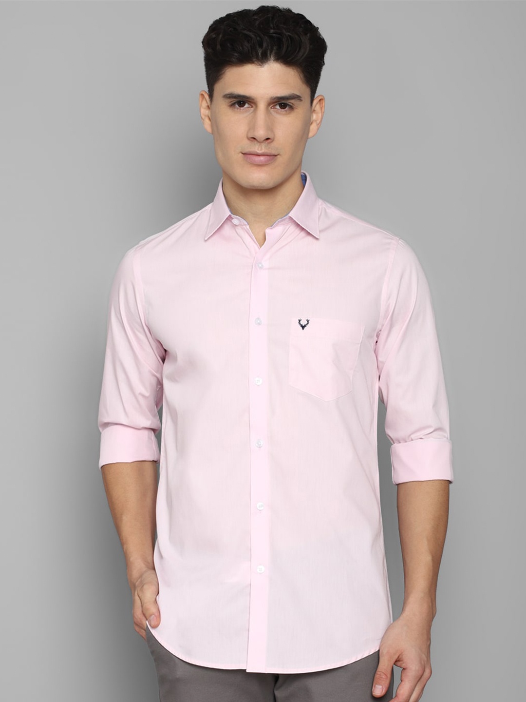 

Allen Solly Men Slim Fit Casual Pure Cotton Shirt, Pink