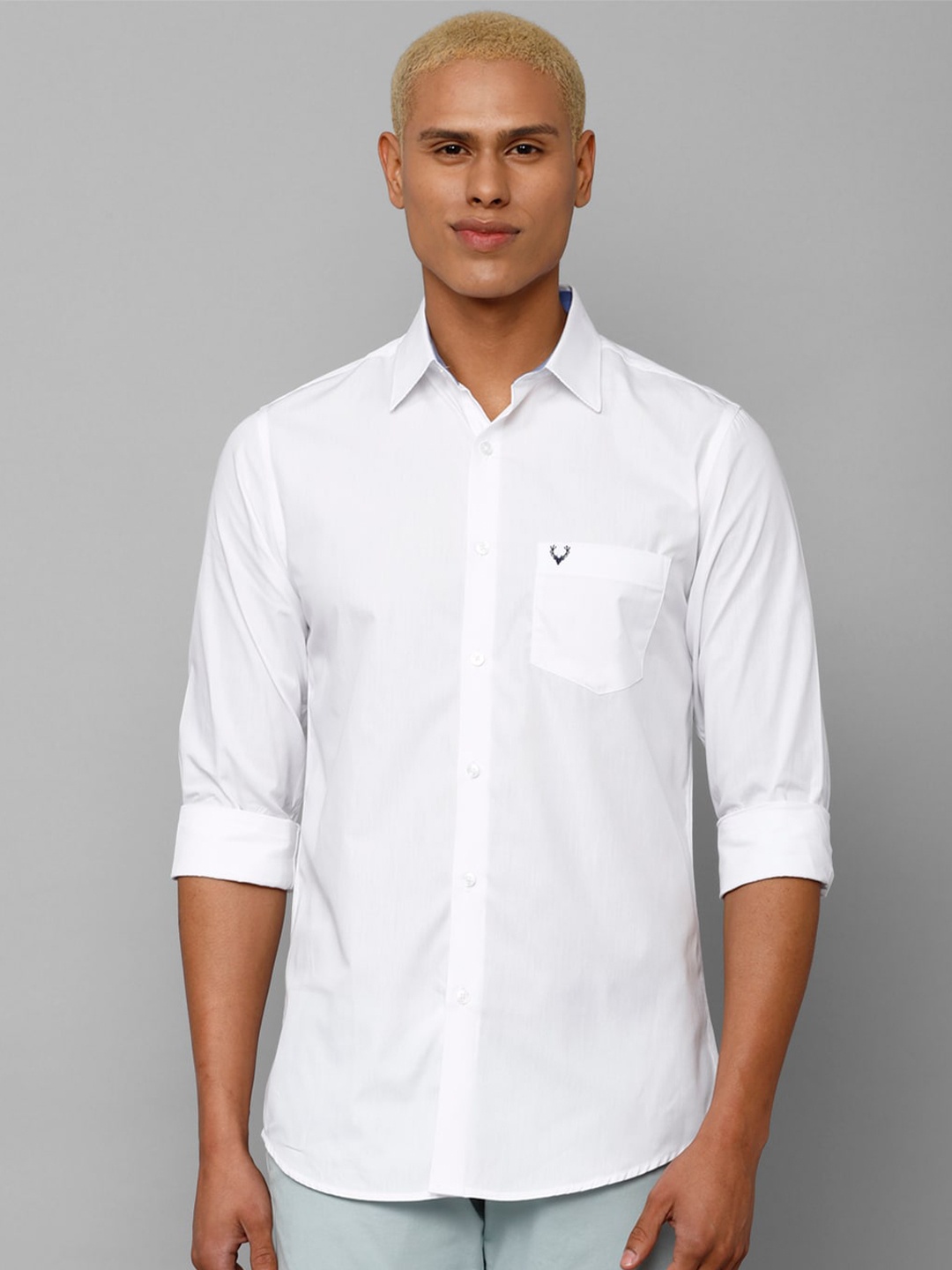 

Allen Solly Men Slim Fit Casual Pure Cotton Shirt, White