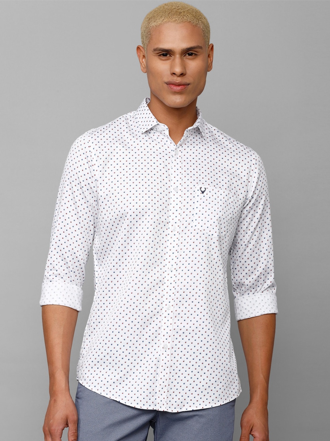 

Allen Solly Men Fit Printed Casual Pure Cotton Shirt, White