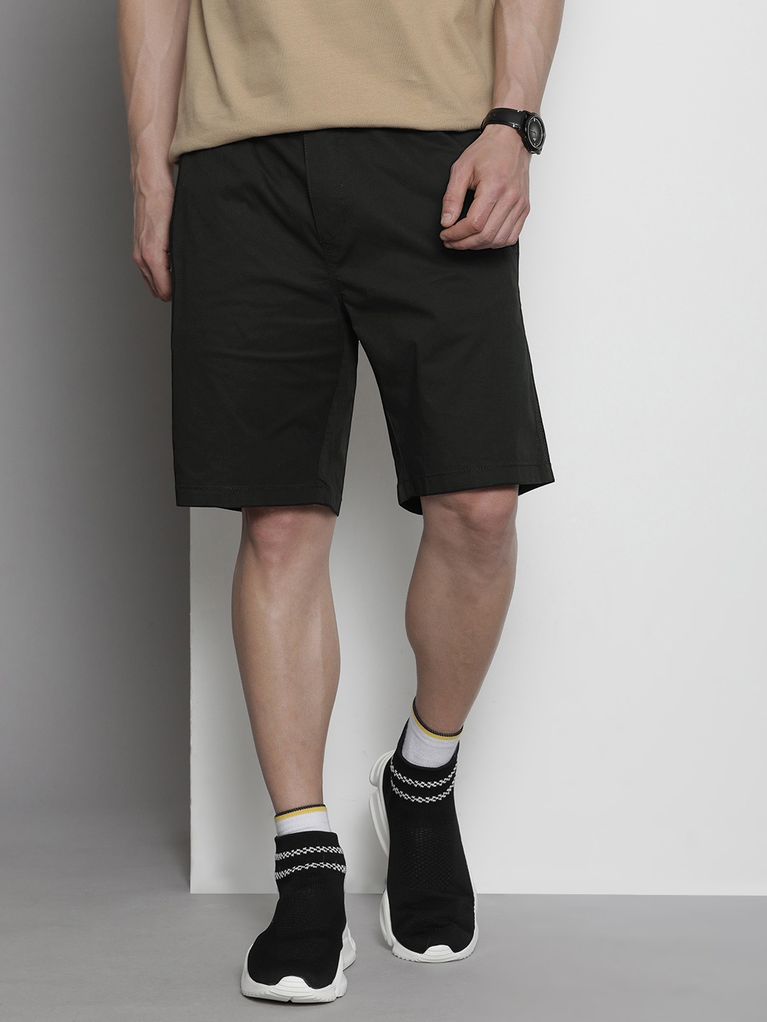 

Tommy Hilfiger Men Cotton Shorts With Drawstring Closure, Black