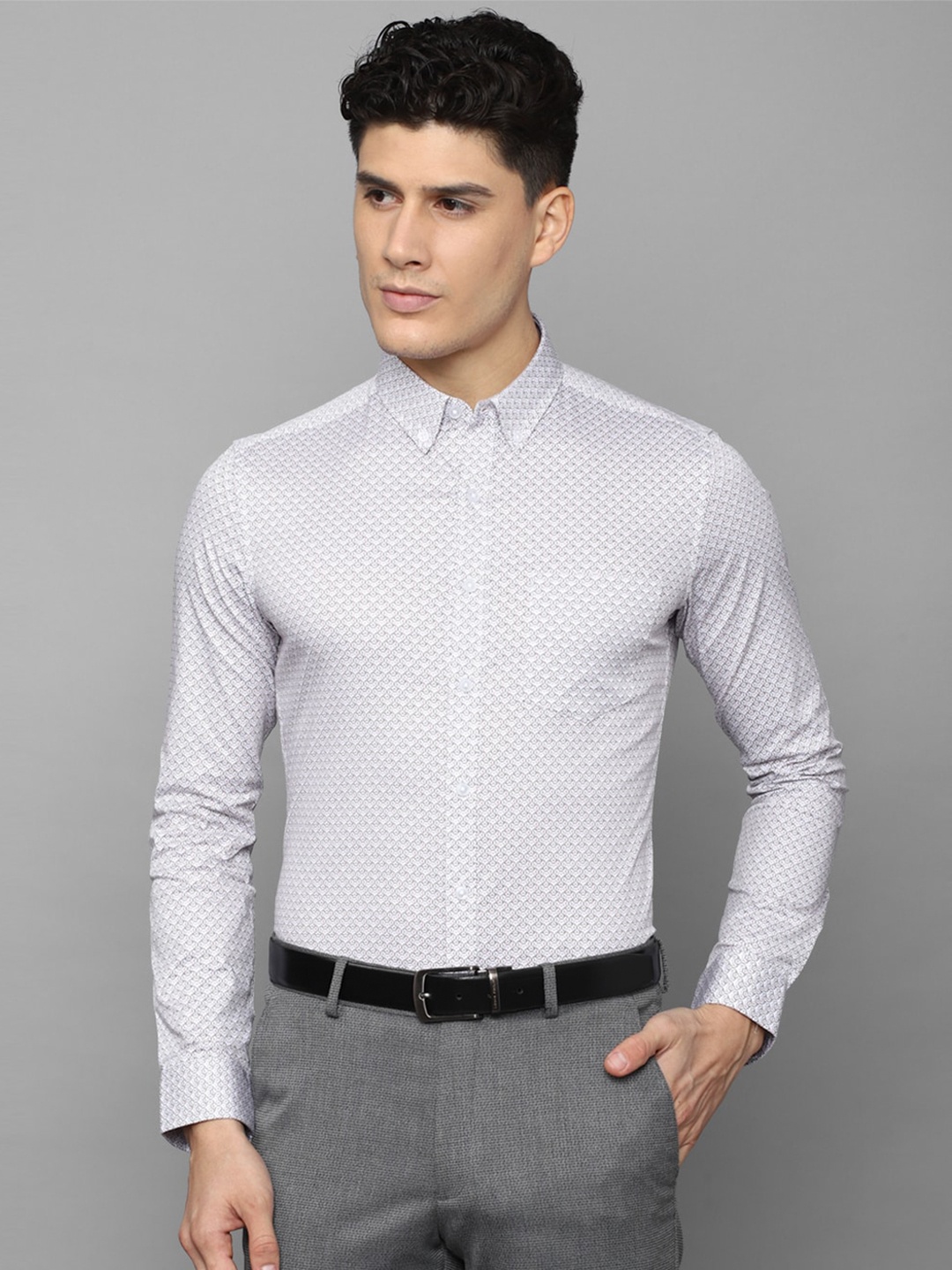 

Louis Philippe Men Slim Fit Printed Formal Shirt, Grey