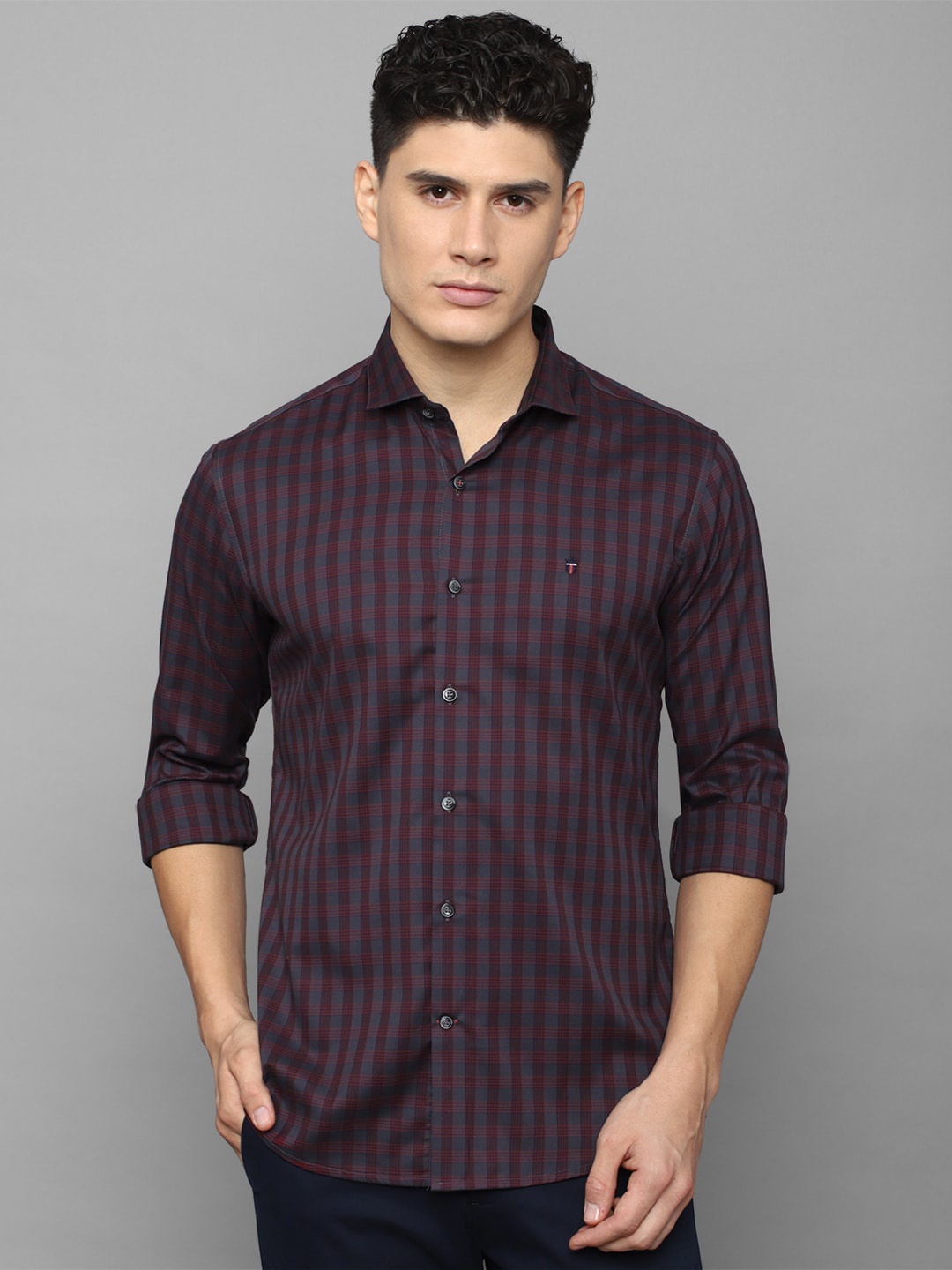 

Louis Philippe Sport Men Cotton Striped Casual Shirt, Maroon