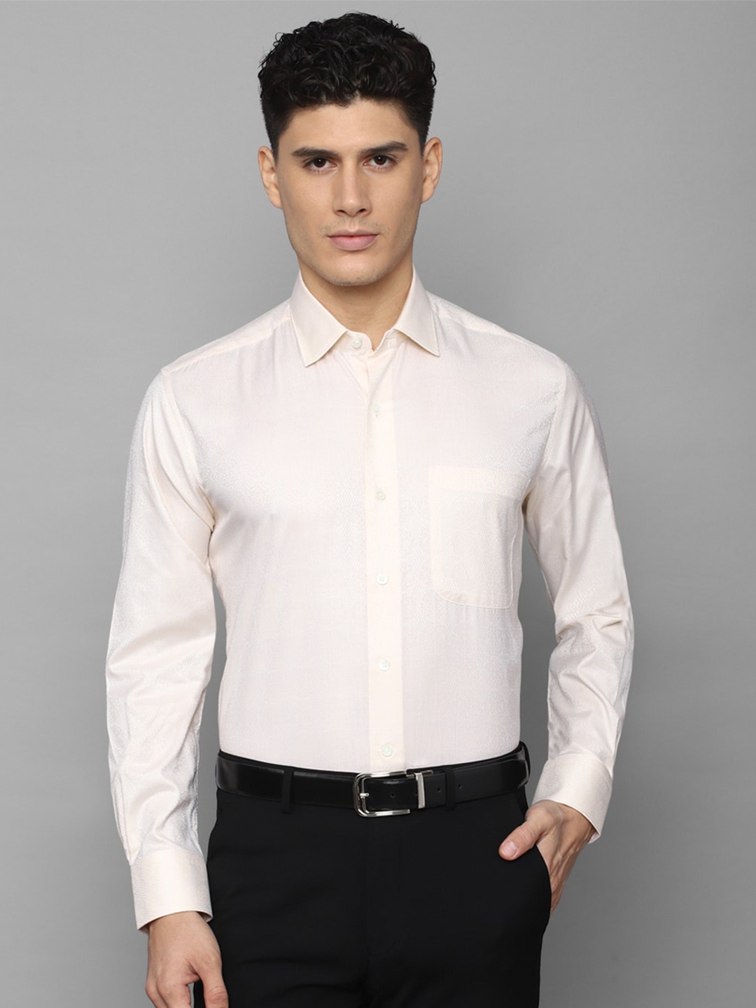 

Luxure by Louis Philippe Men Formal Pure Cotton Shirt, Cream