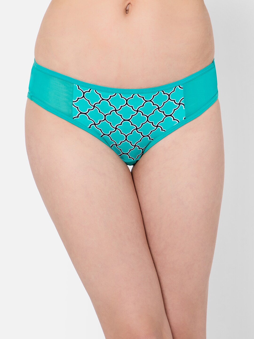 

Clovia Women Printed Bikini Briefs, Green