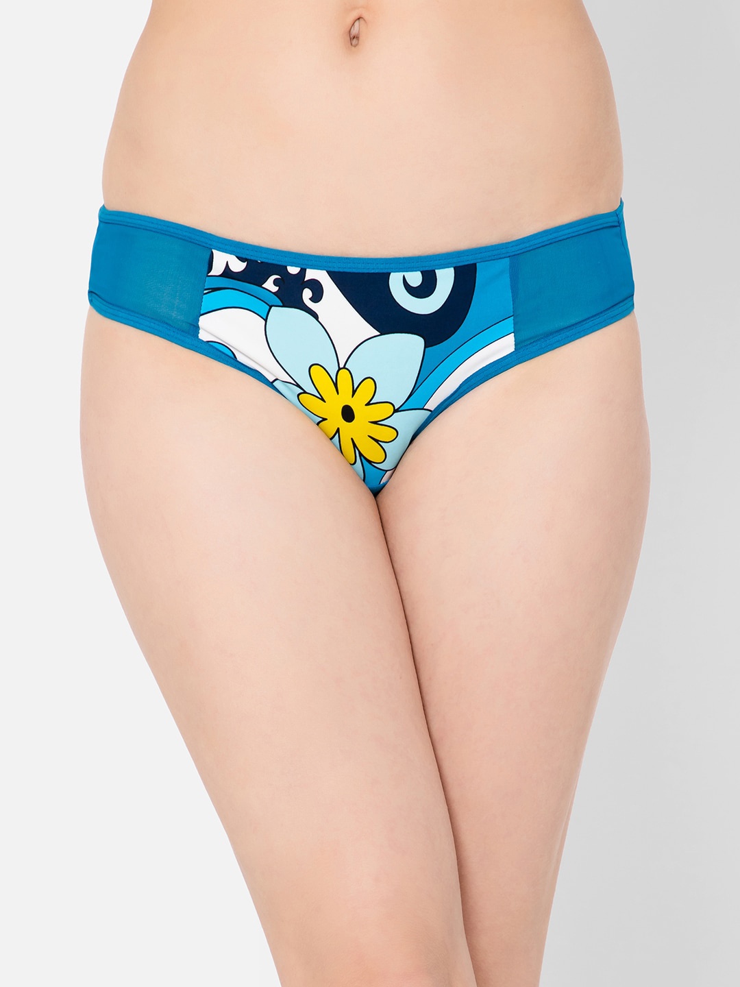 

Clovia Women Floral Printed Bikini Briefs, Blue