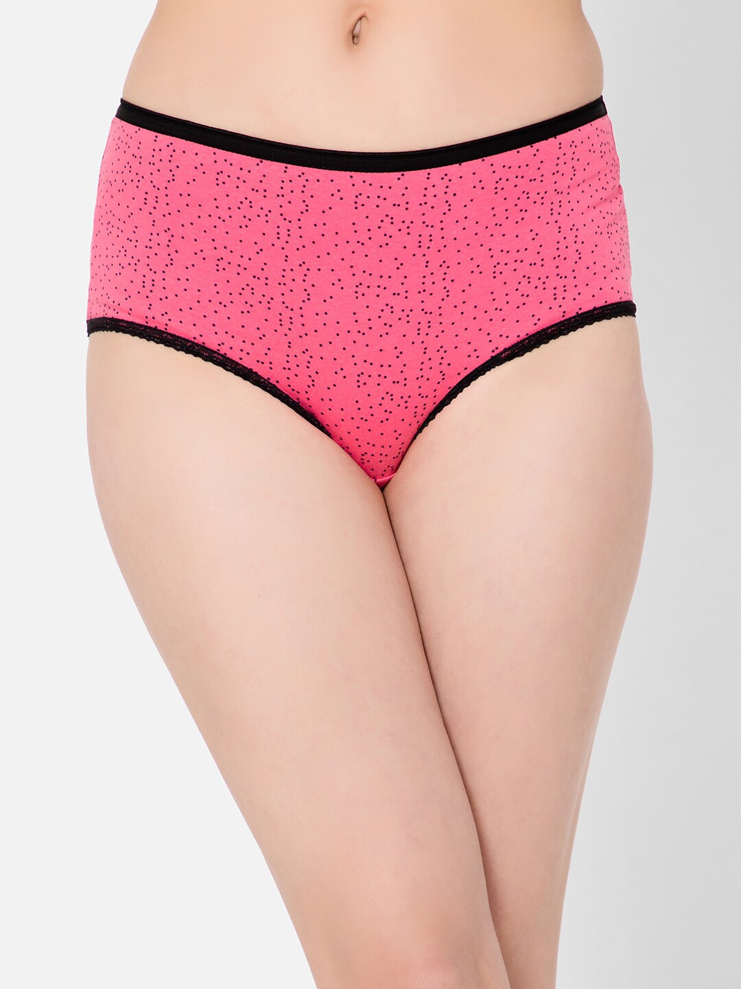 

Clovia Women Mini Dots Print High-Waist Cotton Hipster Briefs PN3221S223XL, Pink