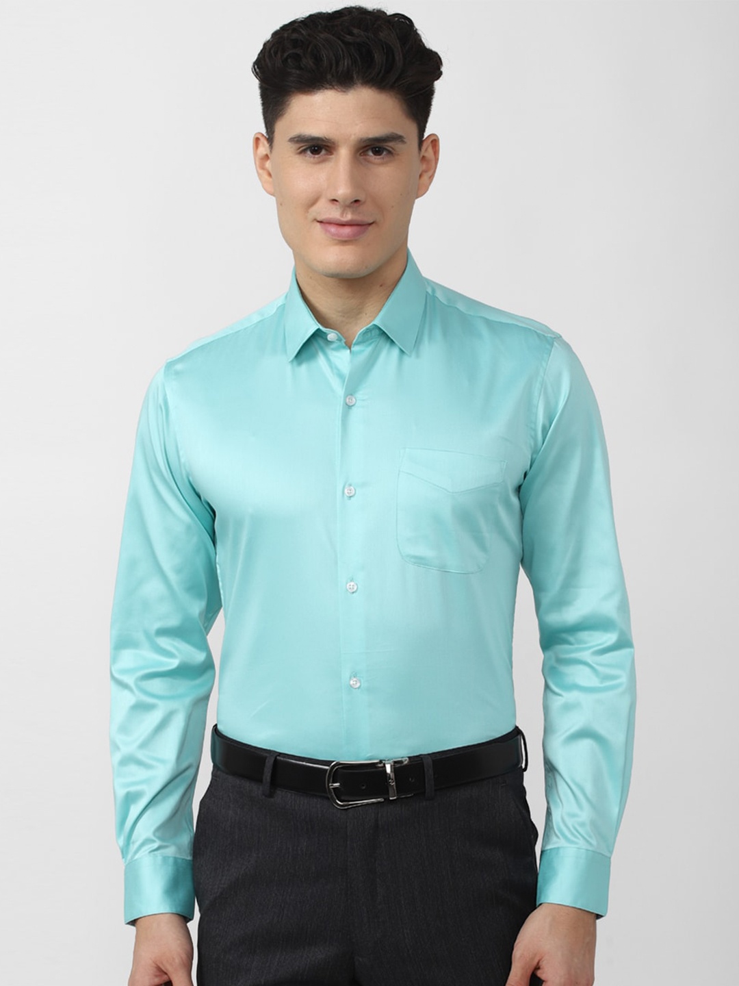 

Peter England Men Cotton Slim Fit Formal Shirt, Blue