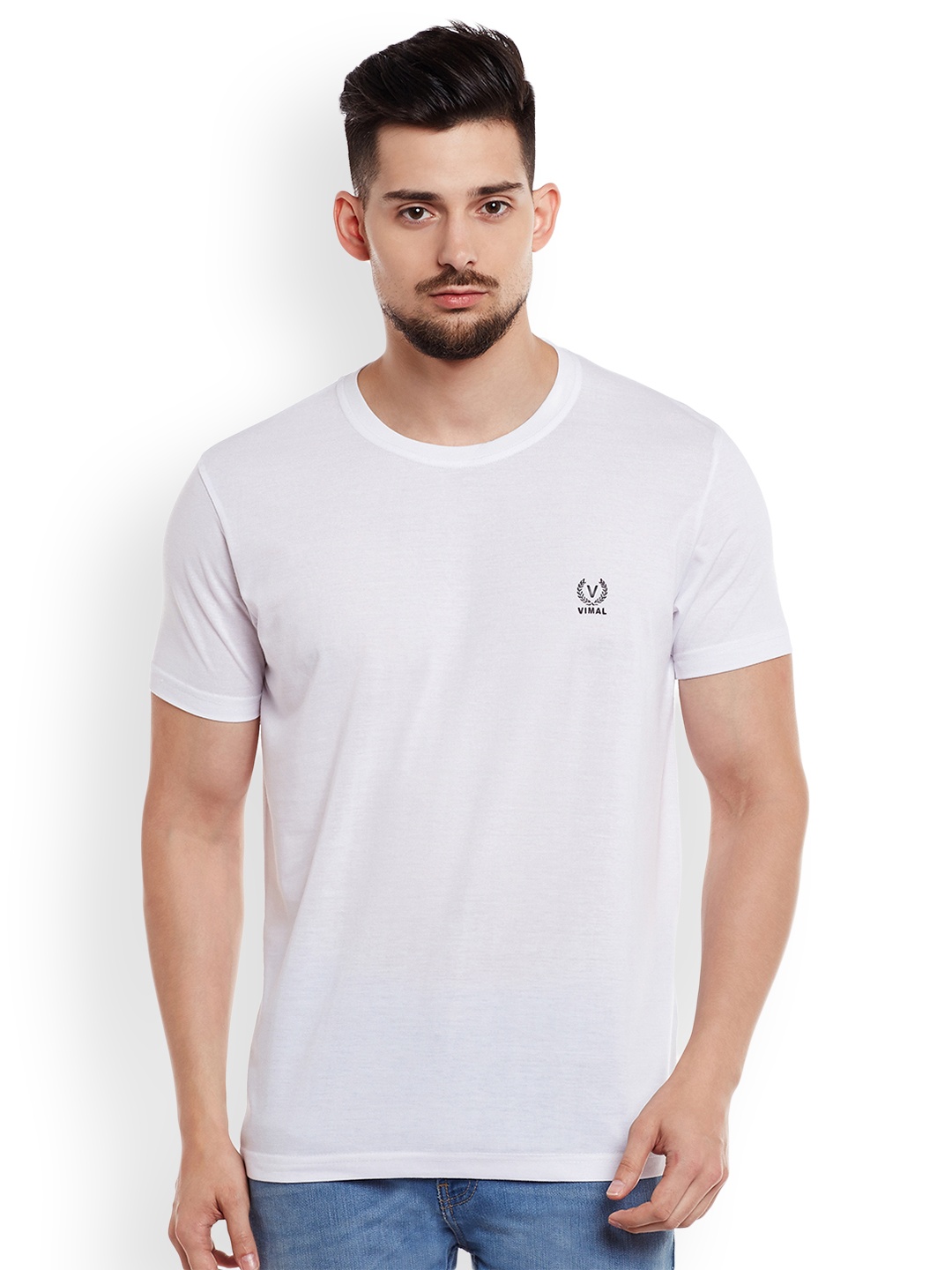 

MACK Men White Solid T-shirt