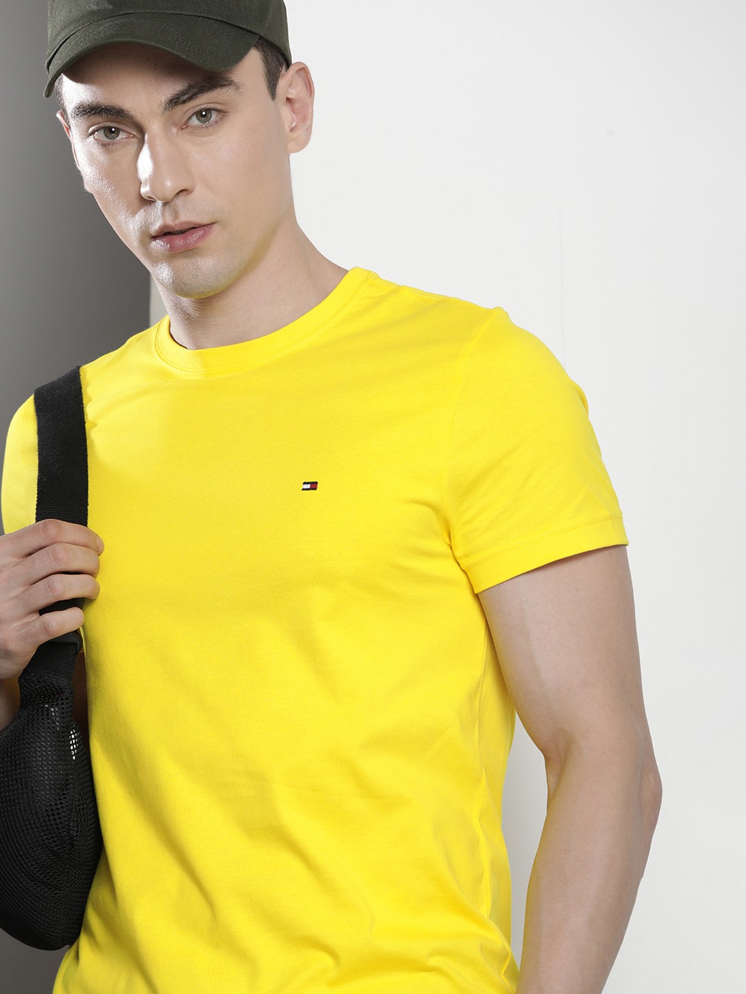 

Tommy Hilfiger Men Pure Cotton Slim Fit T-shirt, Yellow