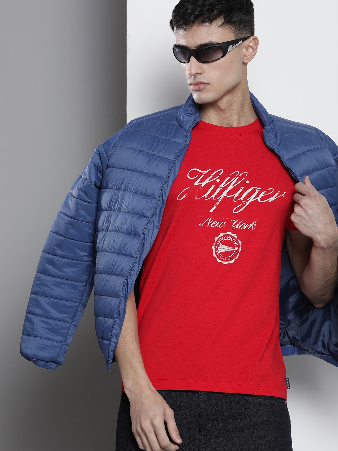 

Tommy Hilfiger Men Pure Cotton Brand Logo Printed T-shirt, Red