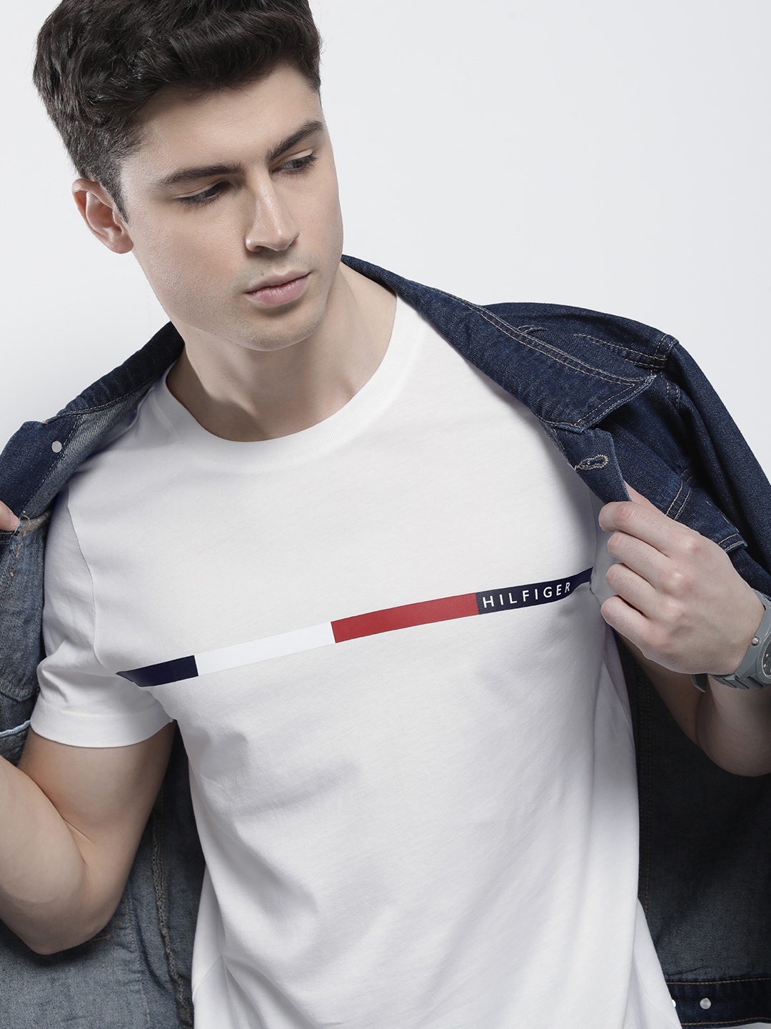 

Tommy Hilfiger Striped Pure Cotton Slim Fit T-shirt, White