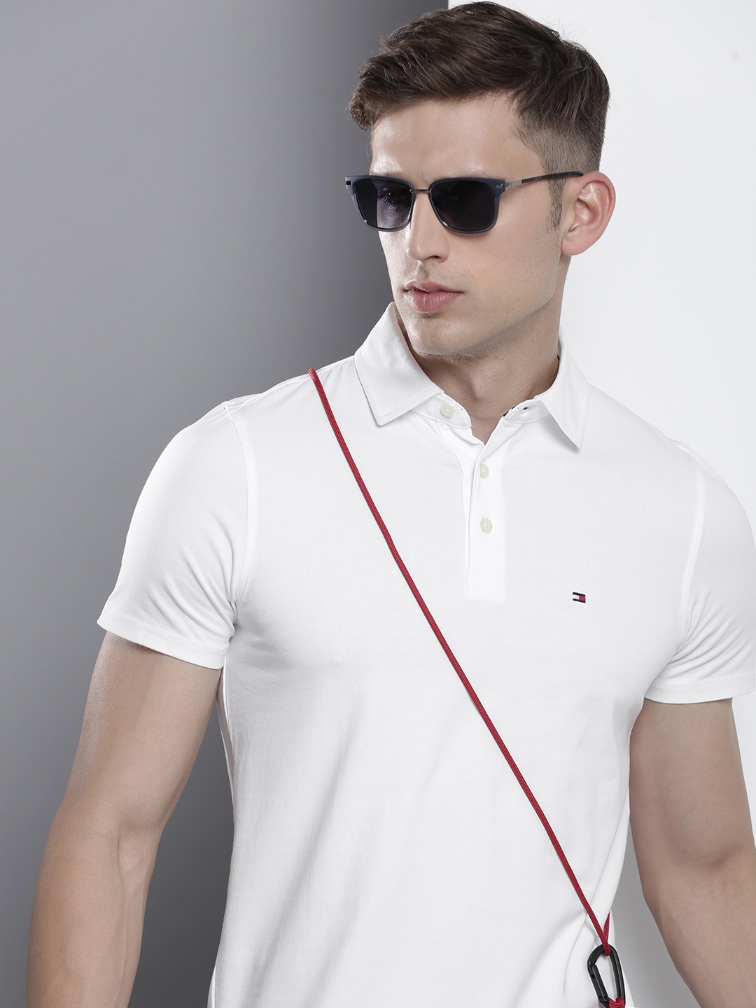 

Tommy Hilfiger Men Slim Fit Solid Polo Collar T-shirt, White