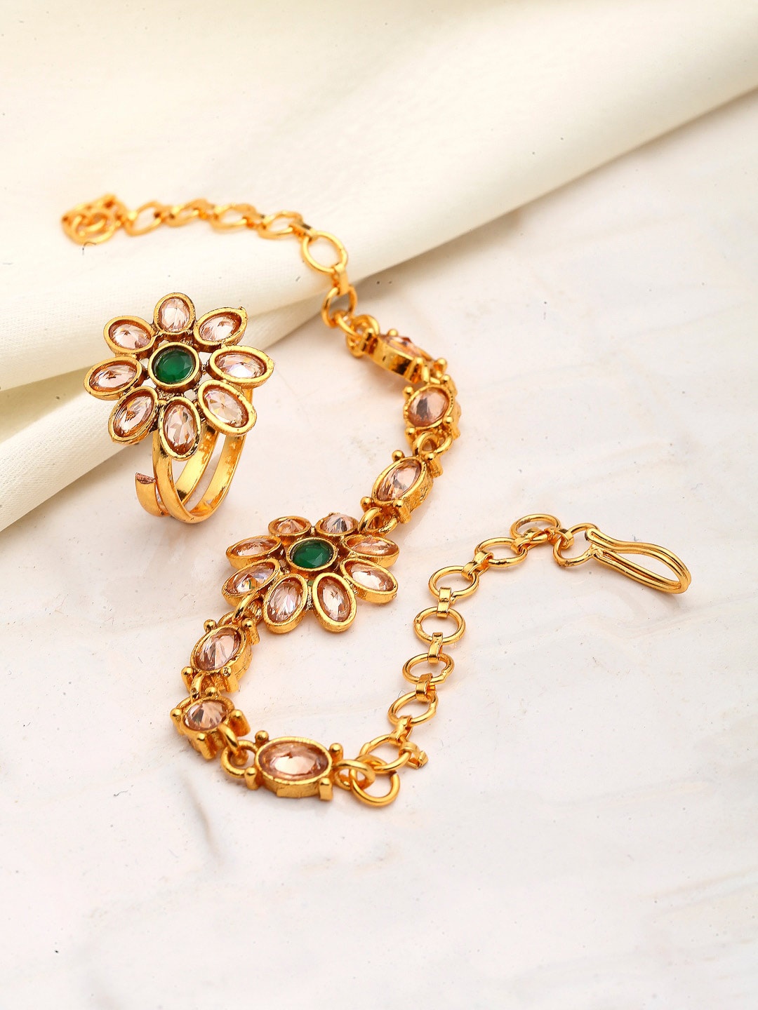 

Kennice Women Gold-Plated Jewellery Set, White