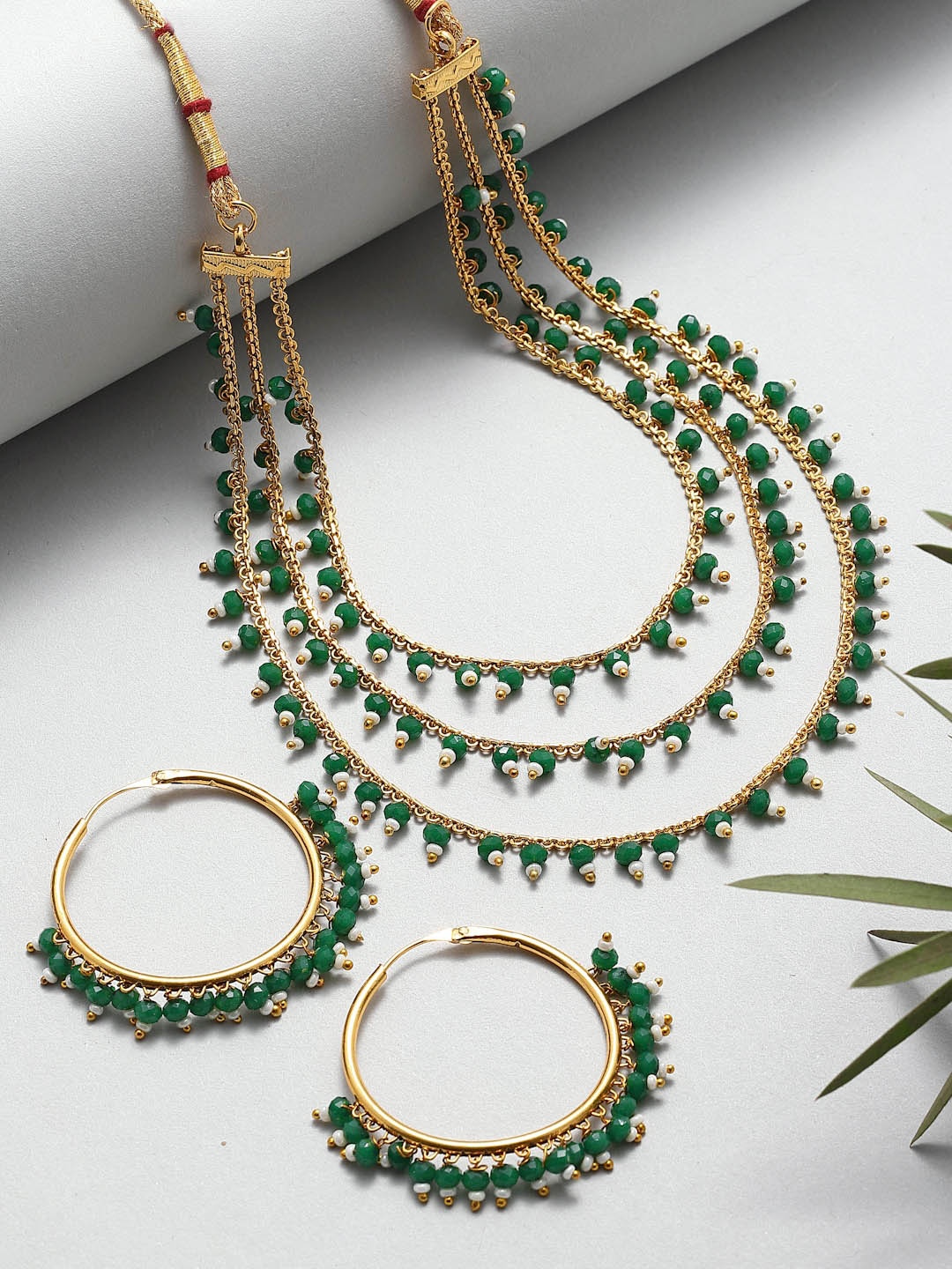 

Kennice Gold-Plated Pearls Beaded Layered Jewellery Set