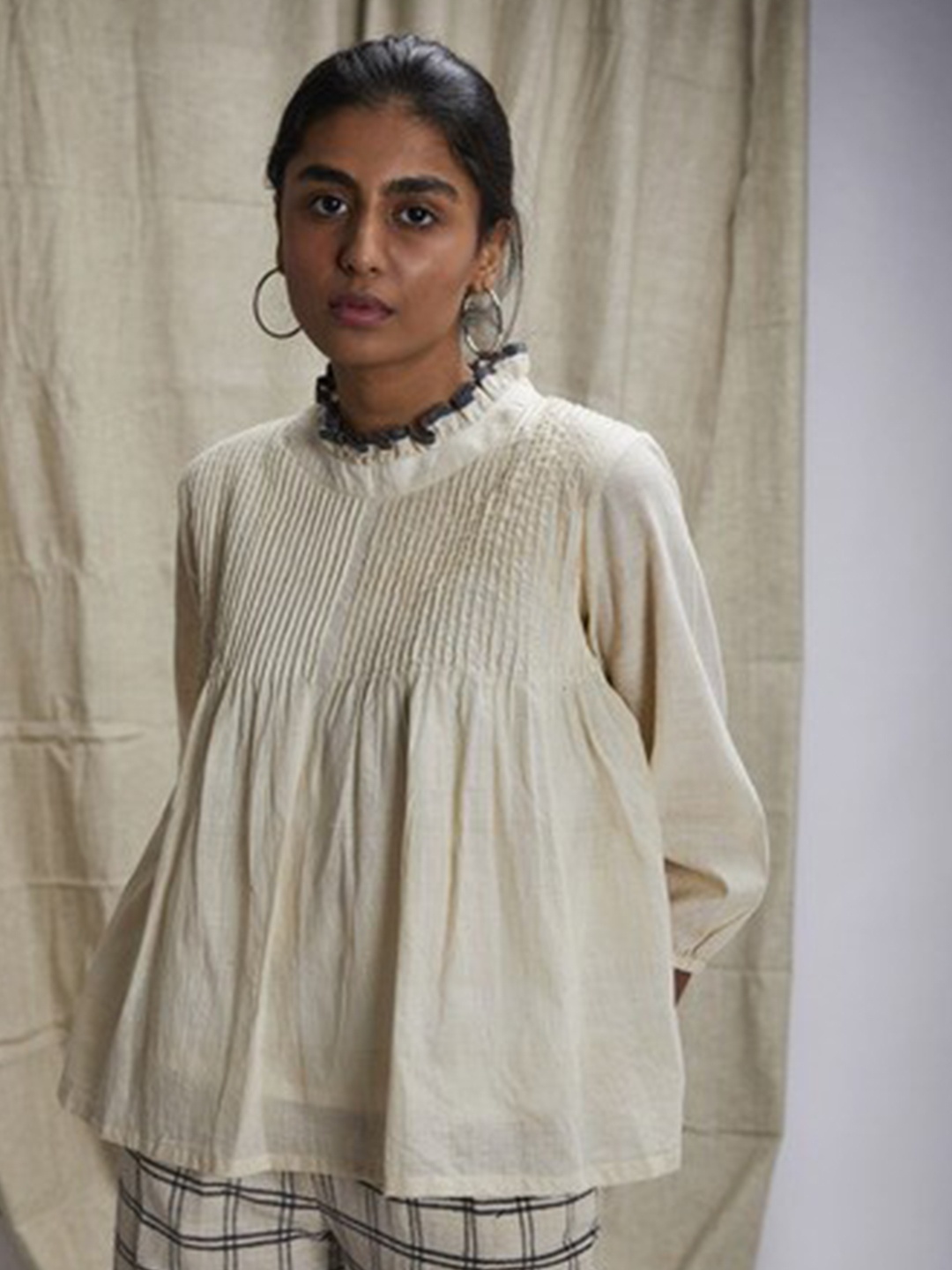 

the kaatn trail High Neck Cotton Top, White