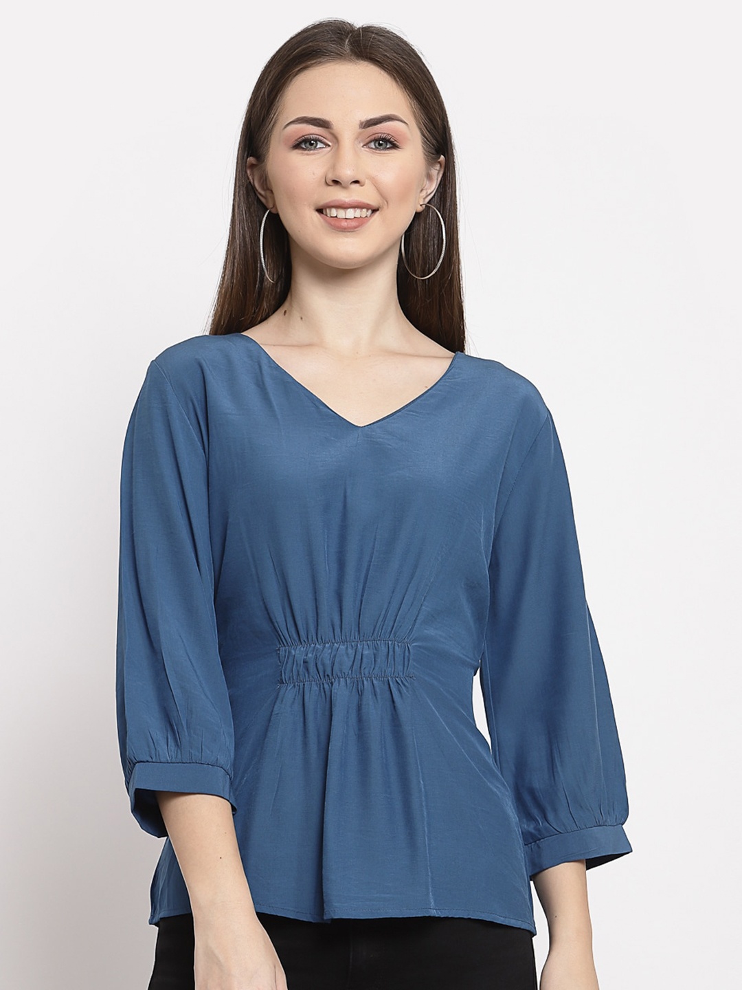 

Mafadeny Cinched Waist Top, Blue