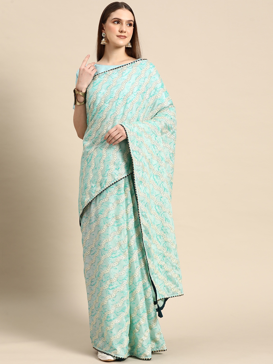 

all about you Blue & Navy Blue Saree
