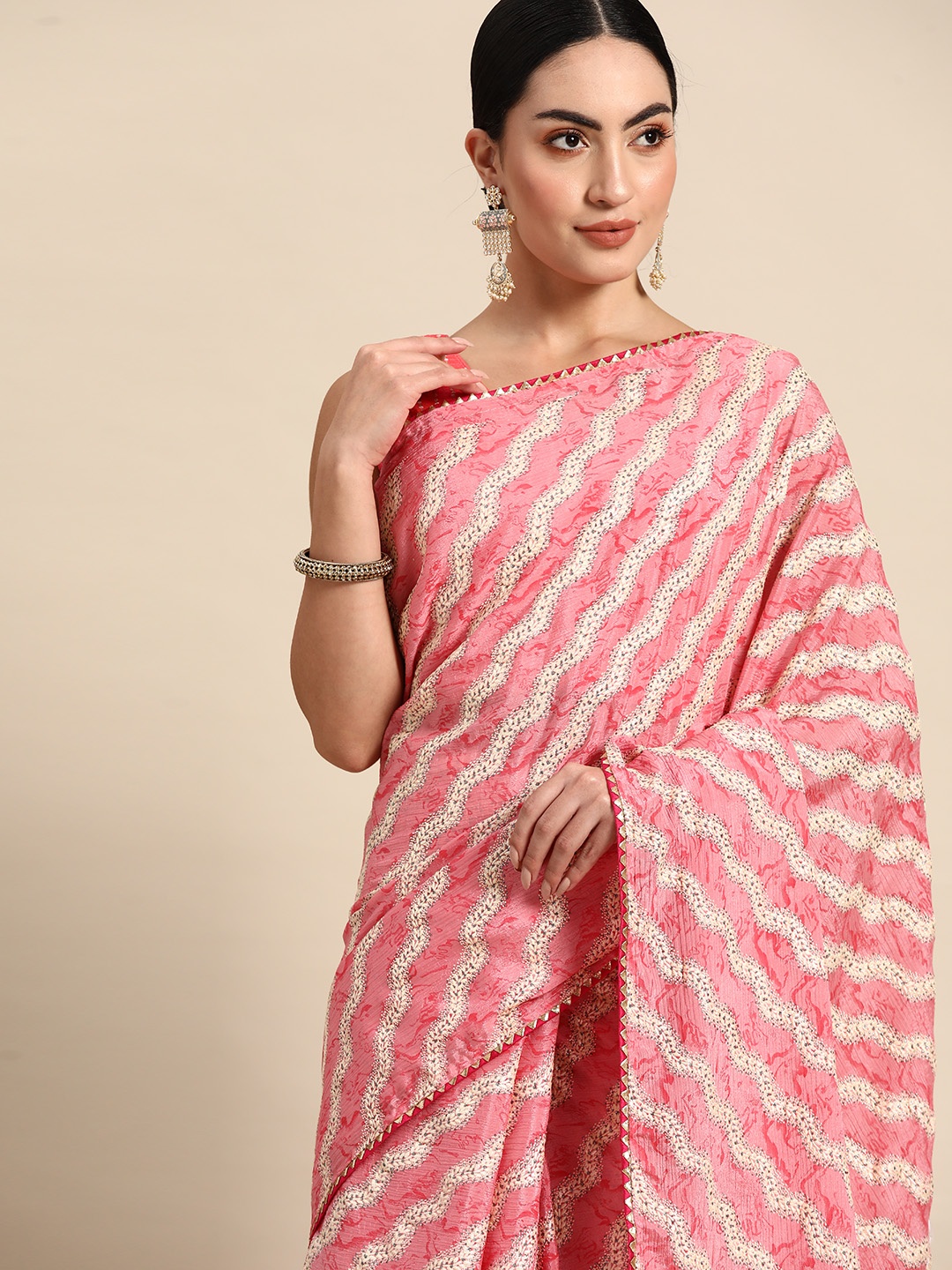 

all about you Pink & Peach-Coloured Saree