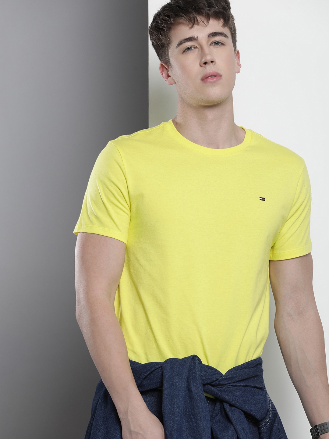 

Tommy Hilfiger Round Neck Pure Cotton T-shirt, Yellow